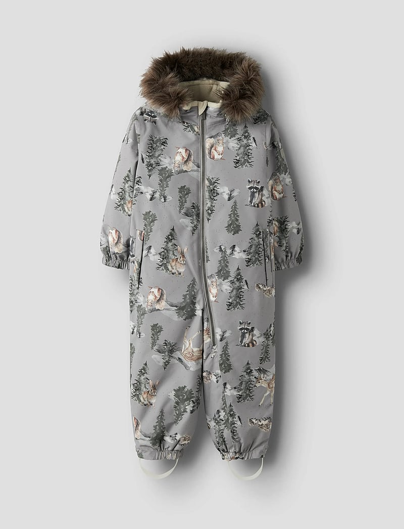 name it - NMNSNOW10 SUIT AOP FO - talvihaalarit - ultimate grey - 0