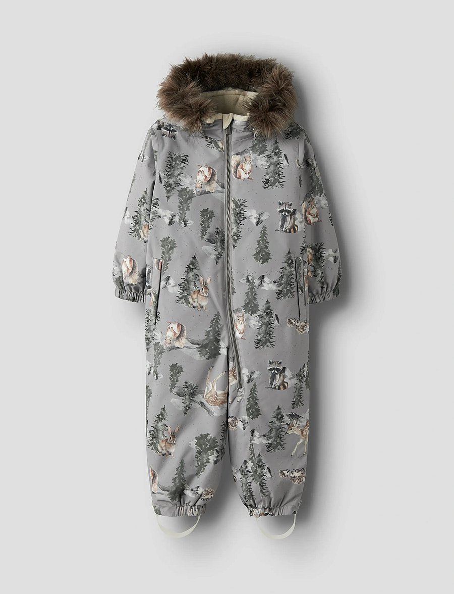 name it - NMNSNOW10 SUIT AOP FO - schneeanzug - ultimate grey - 0