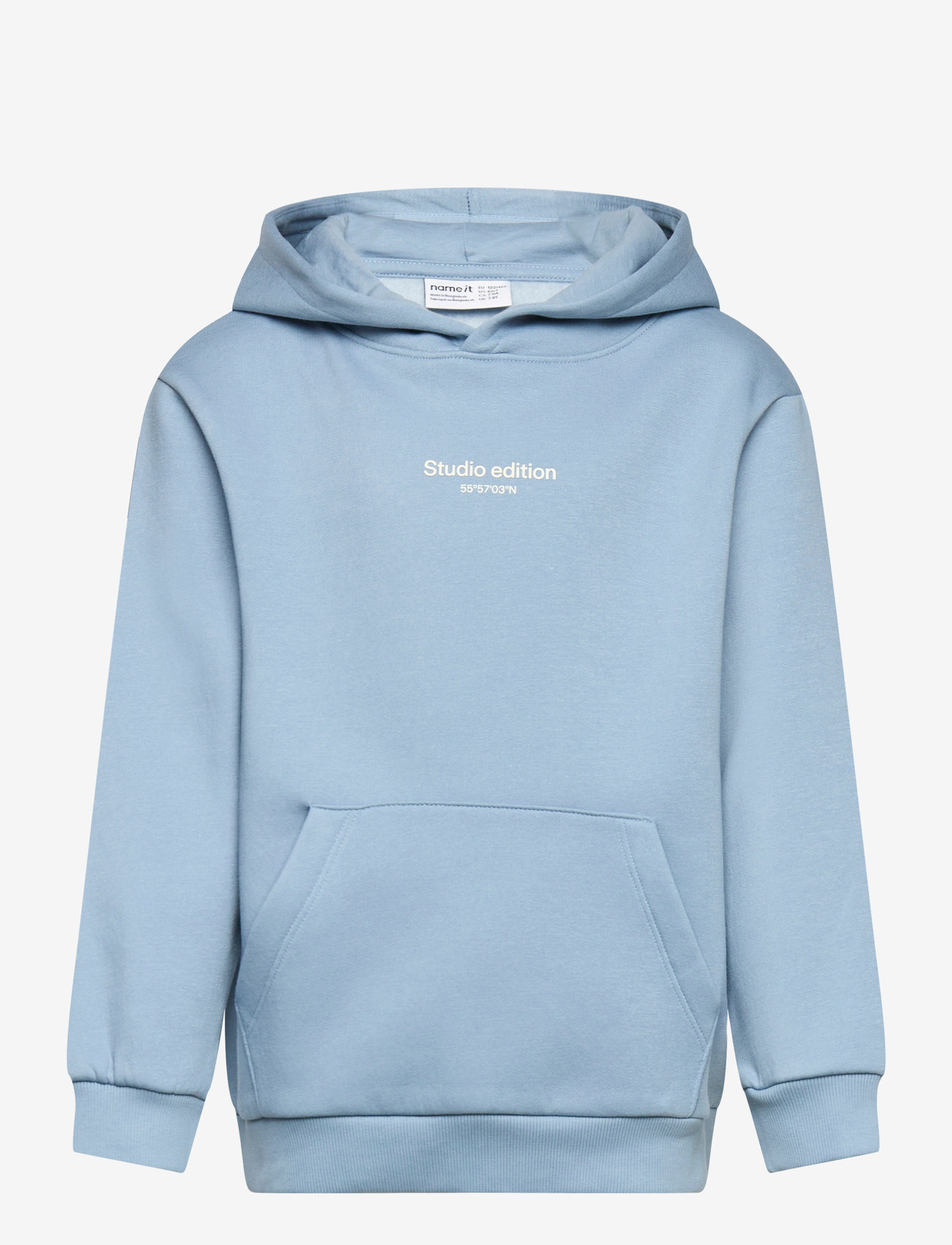 name it - NKMBRODY LS NREG SWEAT WH BRU NOOS - hættetrøjer - ashley blue - 0