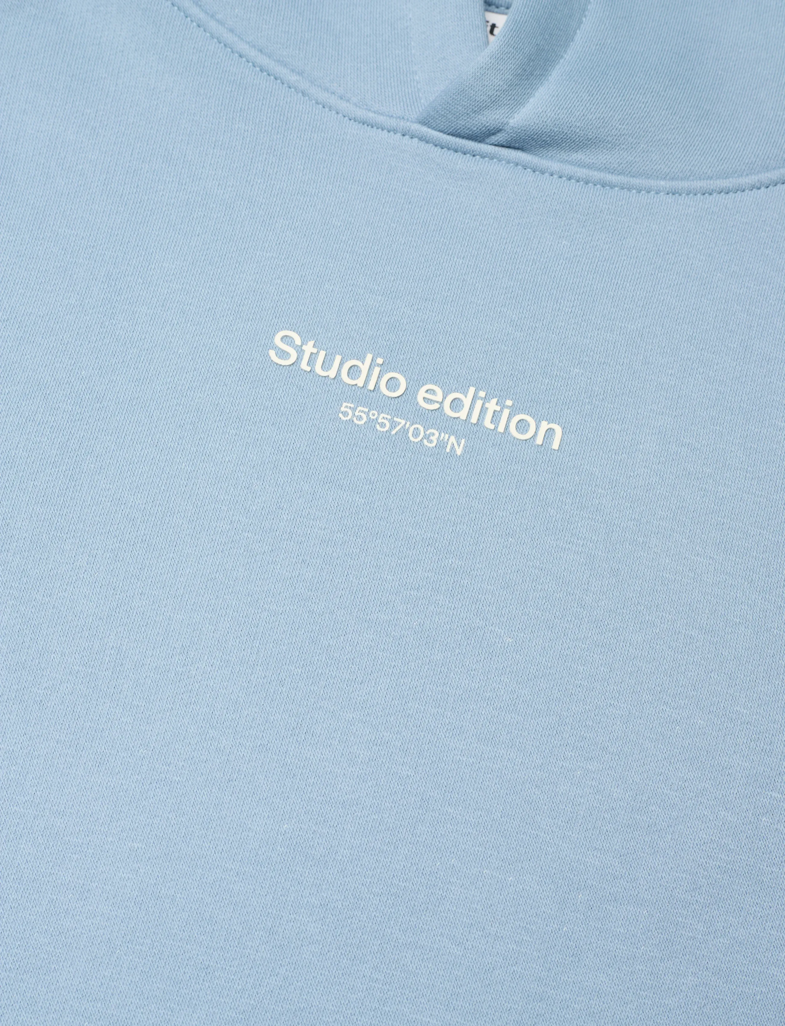 name it - NKMBRODY LS NREG SWEAT WH BRU NOOS - huvtröjor - ashley blue - 2