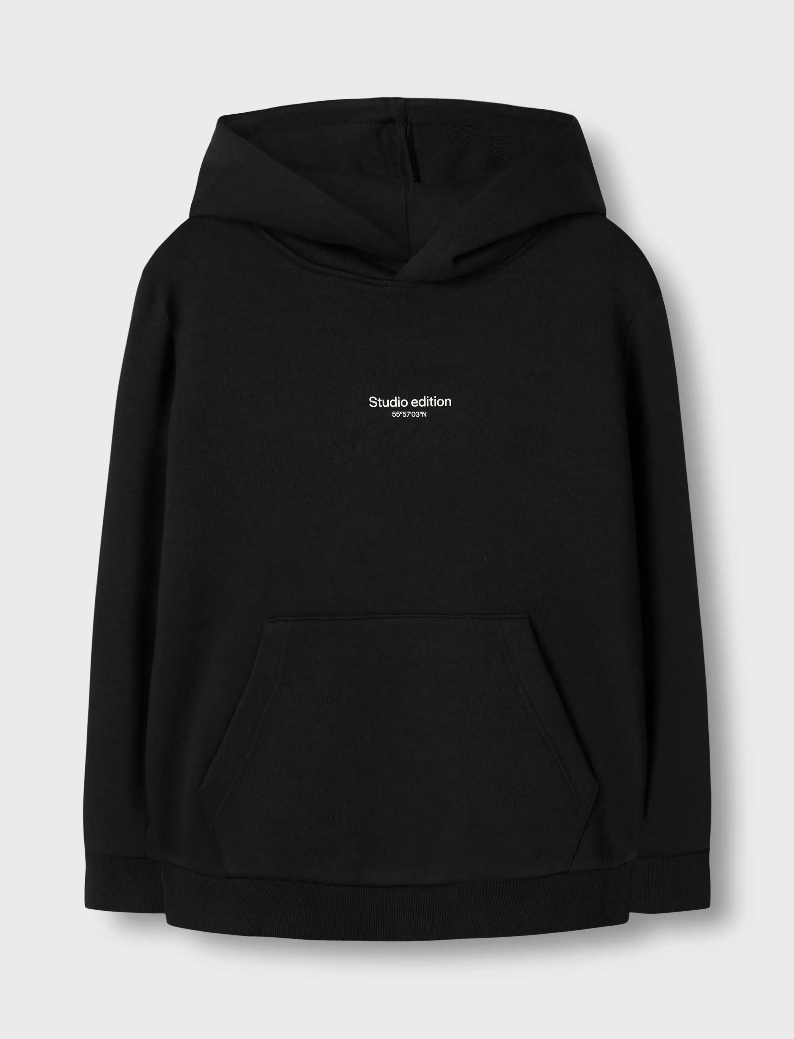 name it - NKMBRODY LS NREG SWEAT WH BRU NOOS - huvtröjor - black - 2
