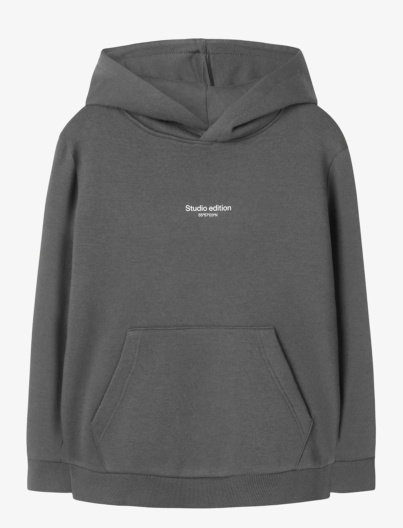 name it - NKMBRODY LS NREG SWEAT WH BRU NOOS - hættetrøjer - lava smoke - 1