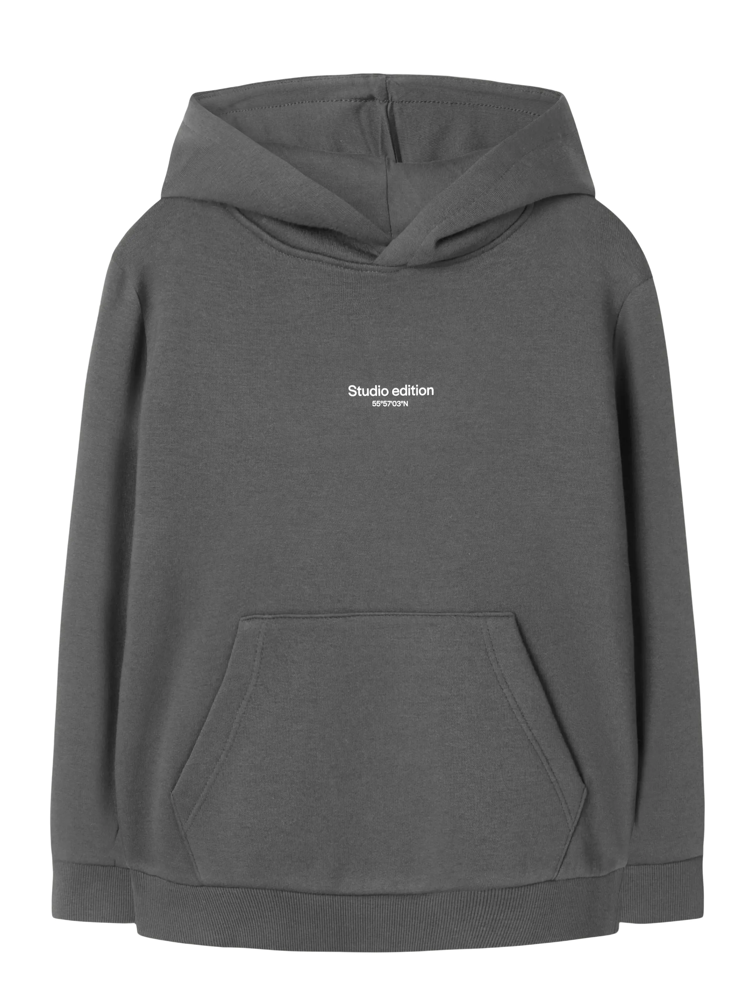 name it NKMBRODY LS NREG SWEAT WH BRU NOOS - Kläder - LAVA SMOKE / grey