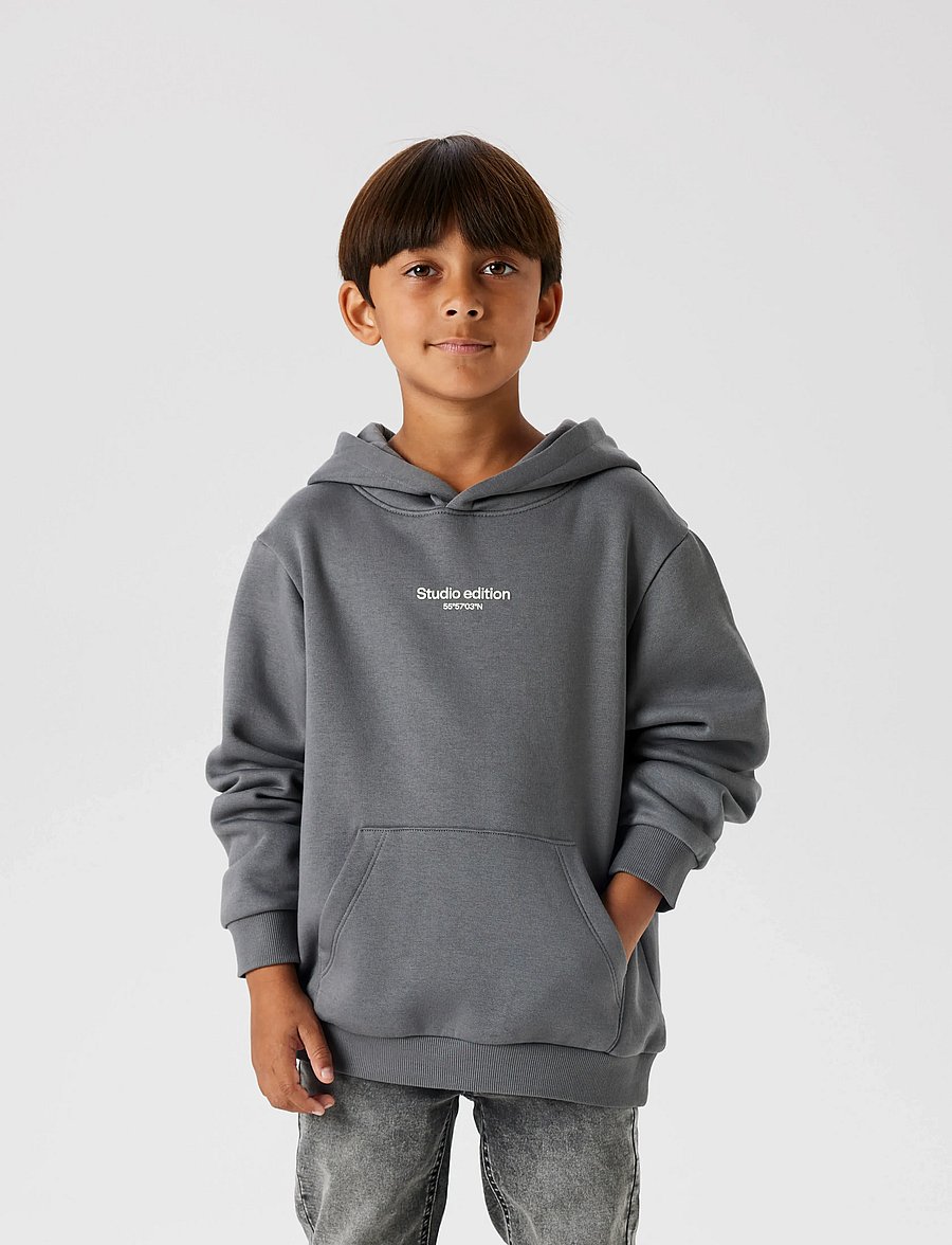 name it - NKMBRODY LS NREG SWEAT WH BRU NOOS - kapuzenpullover - lava smoke - 0