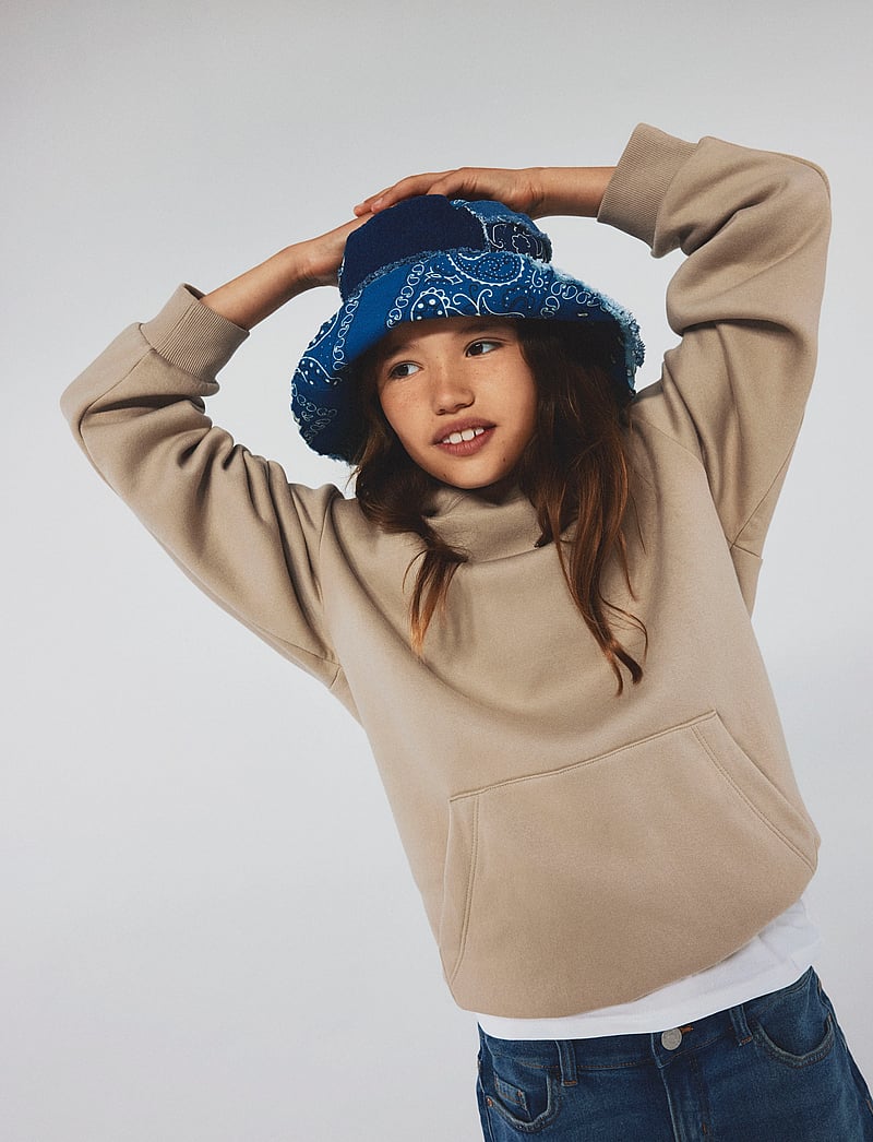 name it - NKMBRODY LS NREG SWEAT WH BRU NOOS - huvtröjor - pure cashmere - 0