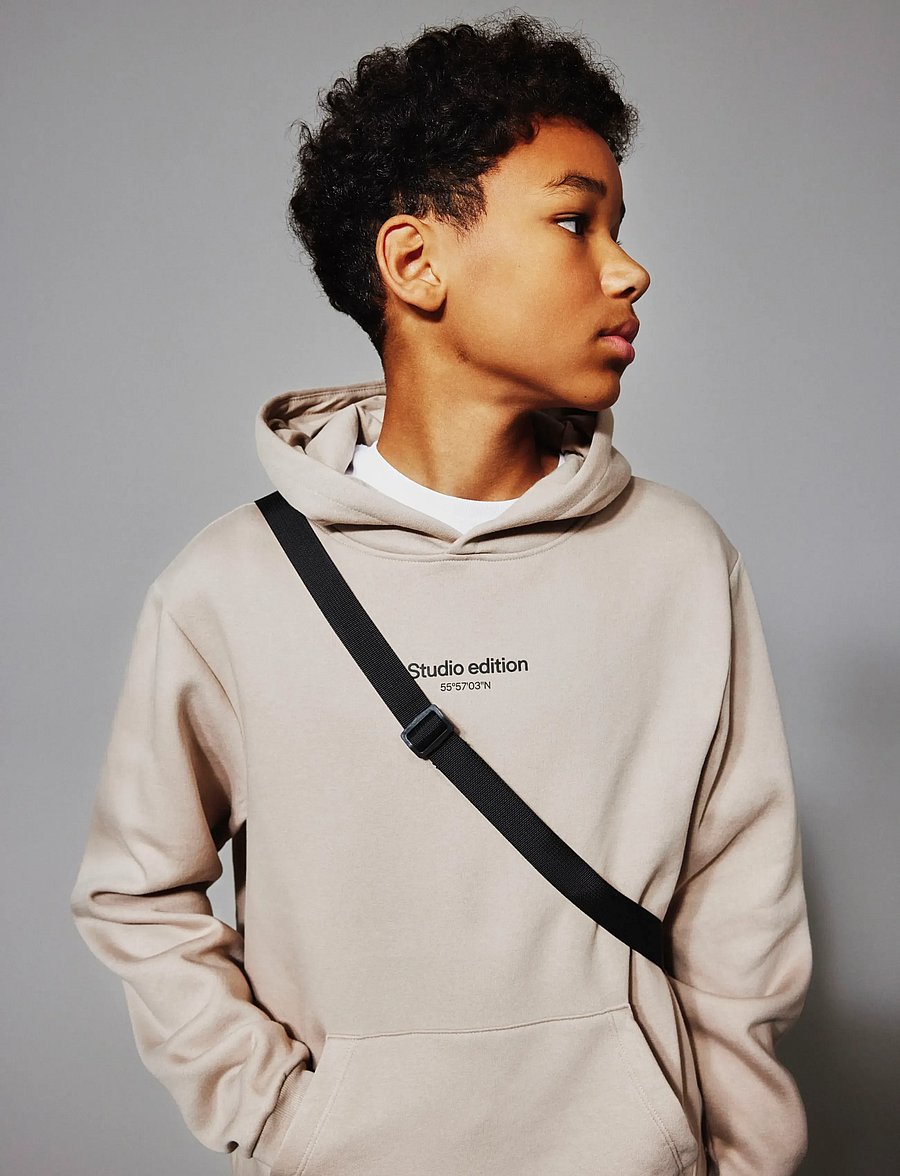 name it - NKMBRODY LS NREG SWEAT WH BRU NOOS - kapuzenpullover - pure cashmere - 4