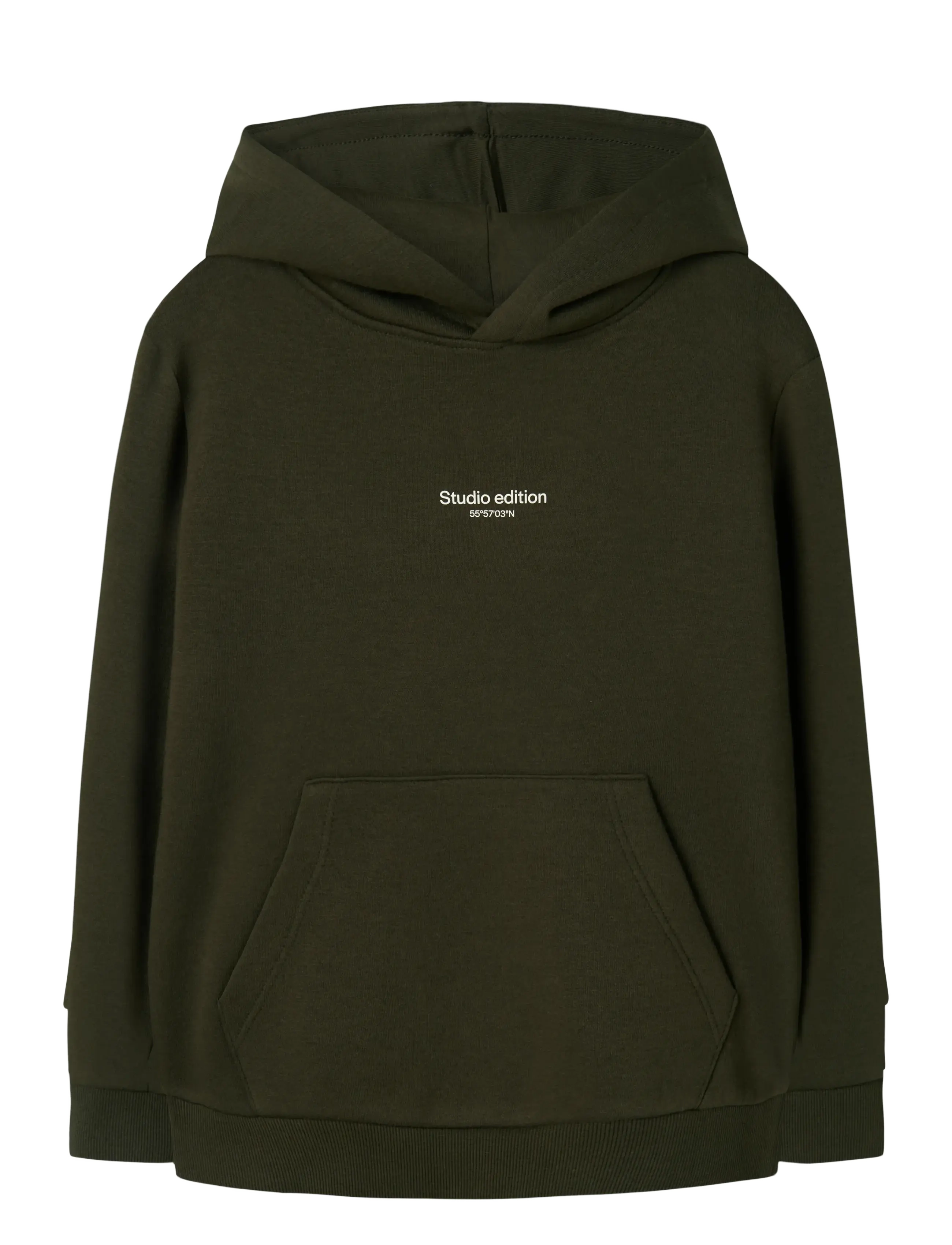 name it NKMBRODY LS NREG SWEAT WH BRU NOOS - Kläder - ROSIN / khaki/green