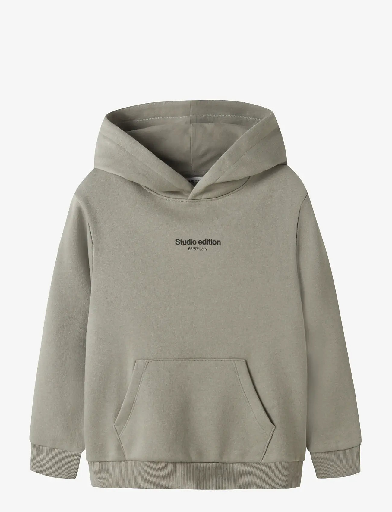 name it - NKMBRODY LS NREG SWEAT WH BRU NOOS - hættetrøjer - shadow - 1