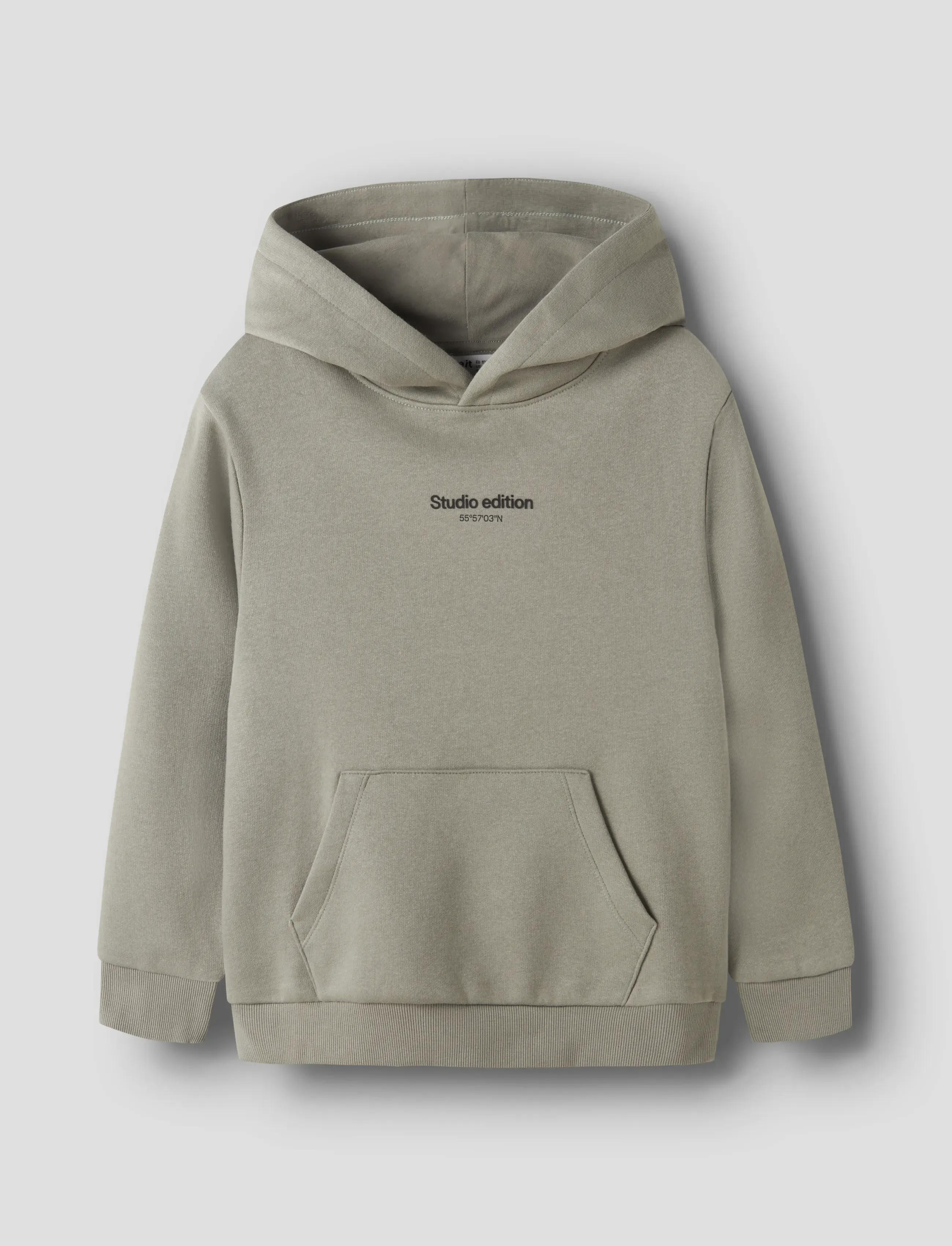 name it NKMBRODY LS NREG SWEAT WH BRU NOOS - Hættetrøjer - SHADOW / khaki/green