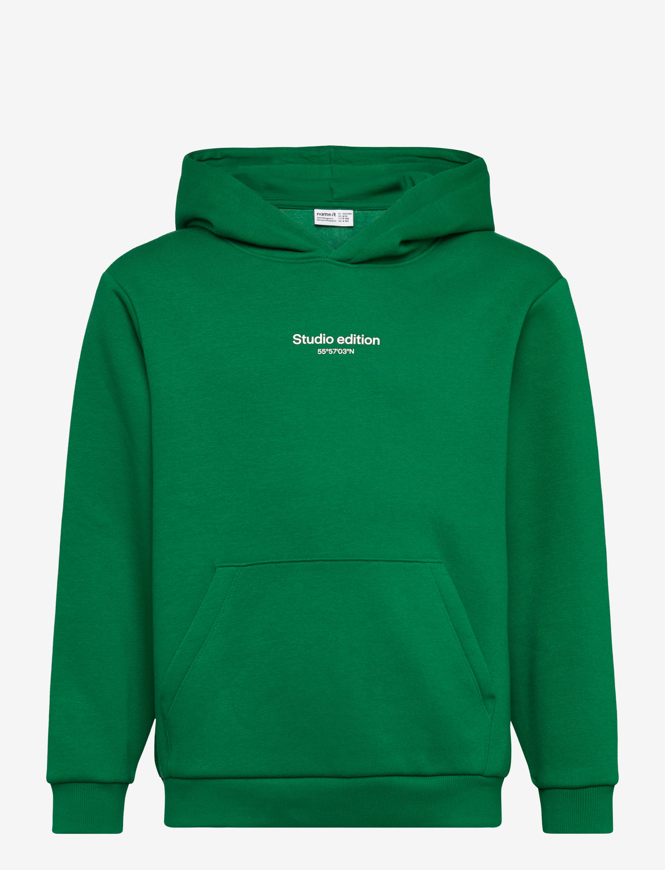name it - NKMBRODY LS NREG SWEAT WH BRU NOOS - kapuutsiga dressipluusid - verdant green - 0