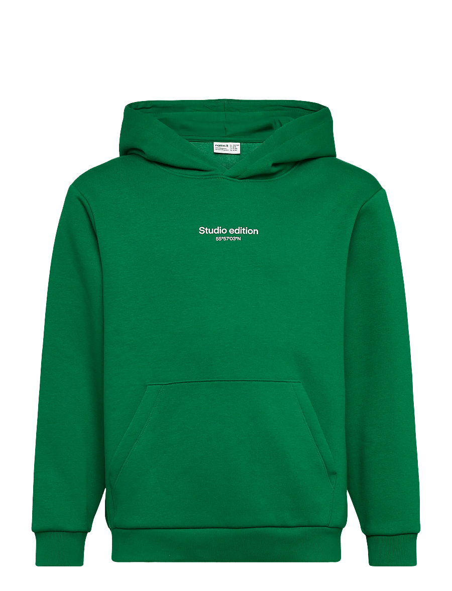 name it - NKMBRODY LS NREG SWEAT WH BRU NOOS - kapuzenpullover - verdant green - 0