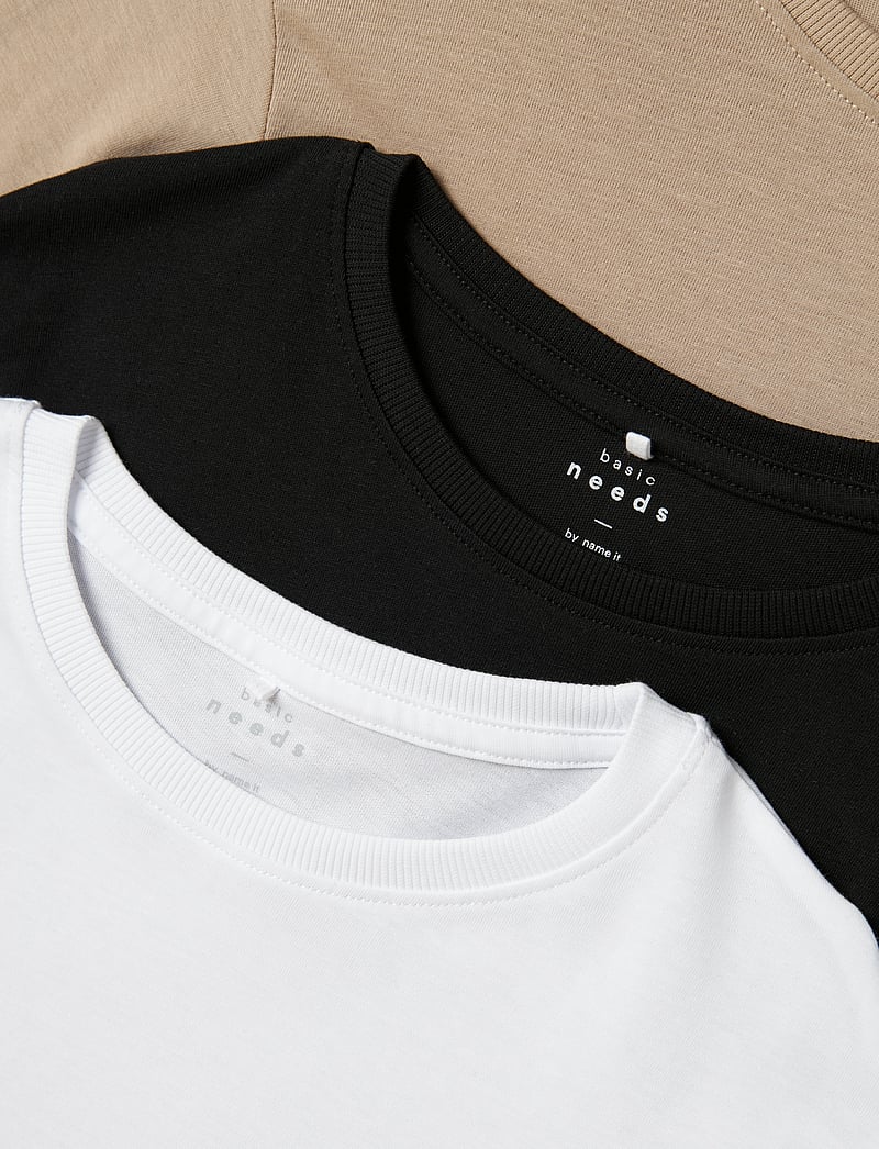 name it - NKMVOBBO LS NREG TOP 3P NOOS - långärmade t-shirts - black - 4