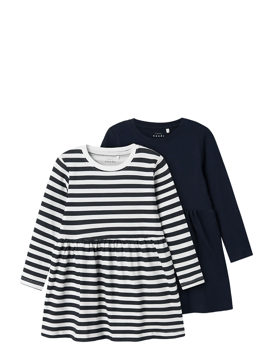 name it - NMFVIVIA LS DRESS 2P NOOS - mazuļu kleitas ar garām piedurknēm - dark sapphire - 0