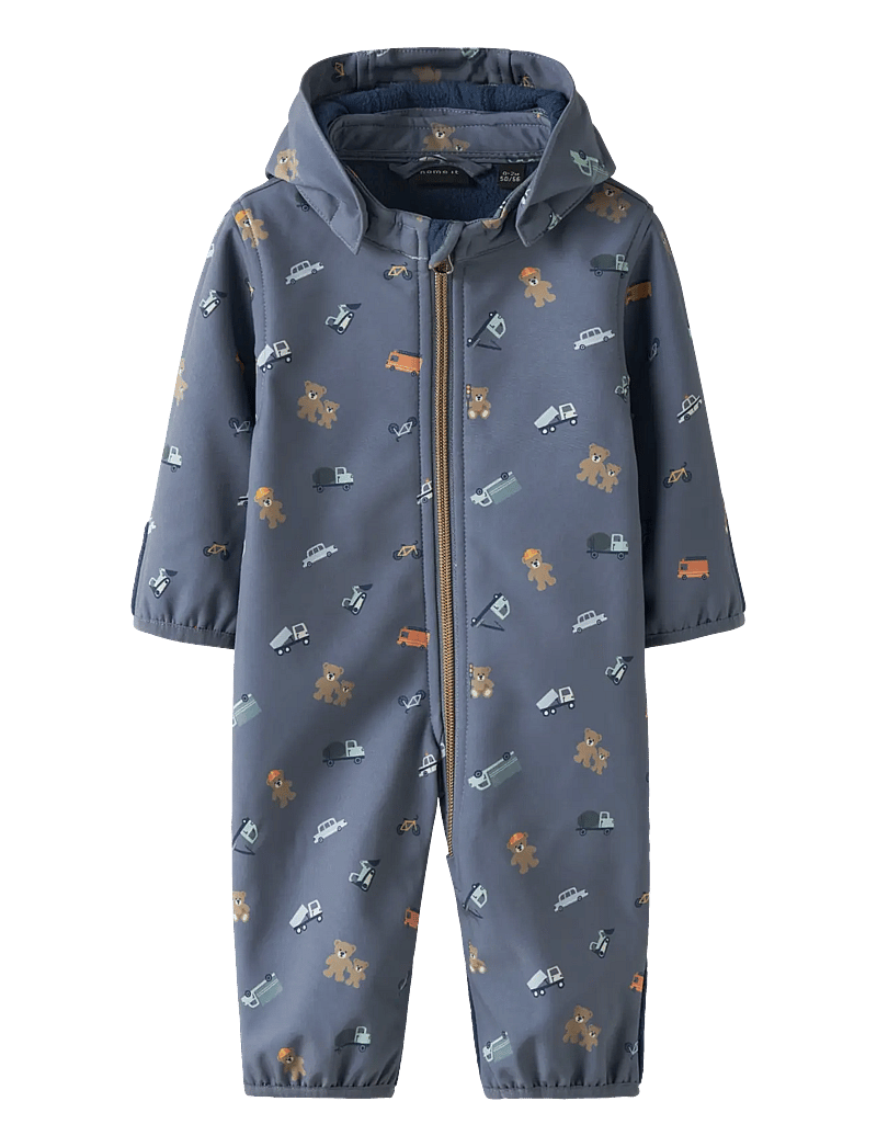 name it - NBMALFA08 SOFTSHELL SUIT AOP FO - softshell dragter - flint stone - 0