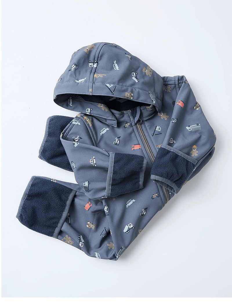 name it - NBMALFA08 SOFTSHELL SUIT AOP FO - softshell dragter - flint stone - 3