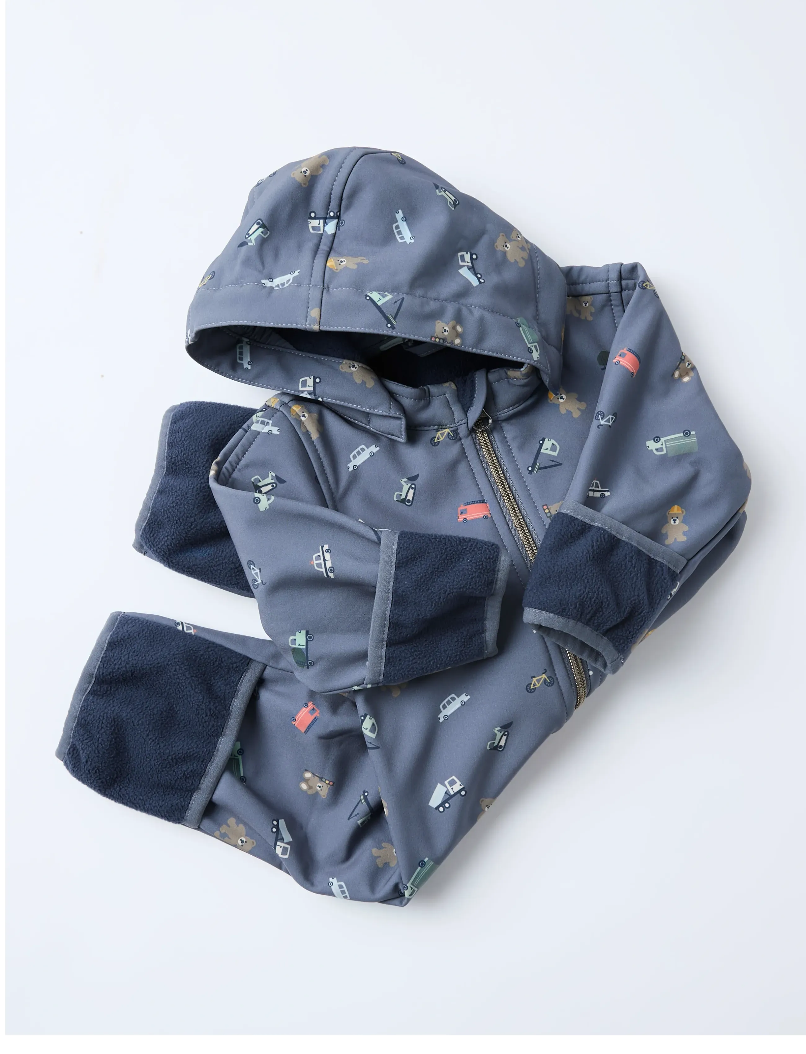 name it - NBMALFA08 SOFTSHELL SUIT AOP FO - kuorihaalarit - flint stone - 3