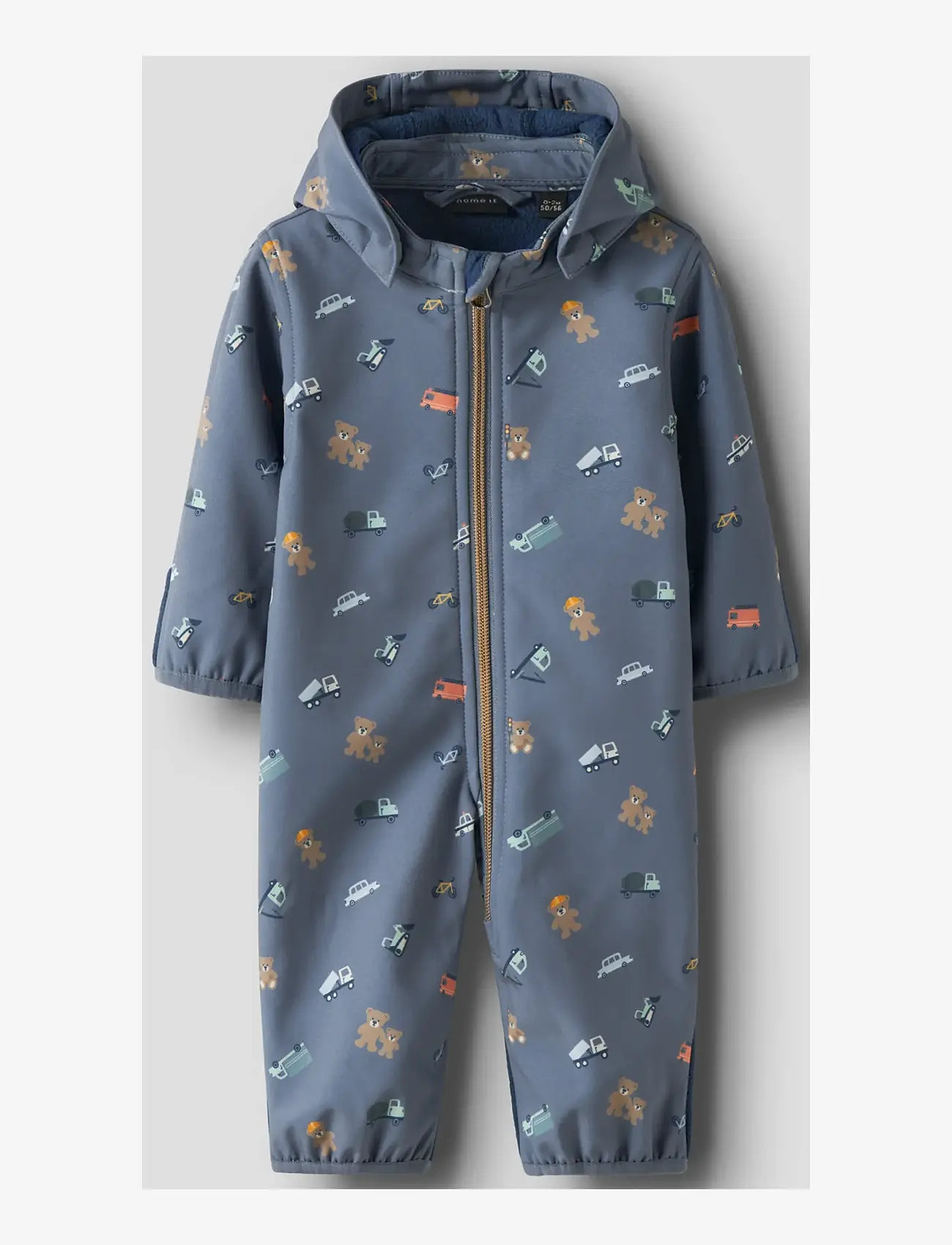 name it - NBMALFA08 SOFTSHELL SUIT AOP FO - skaldragter - flint stone - 2