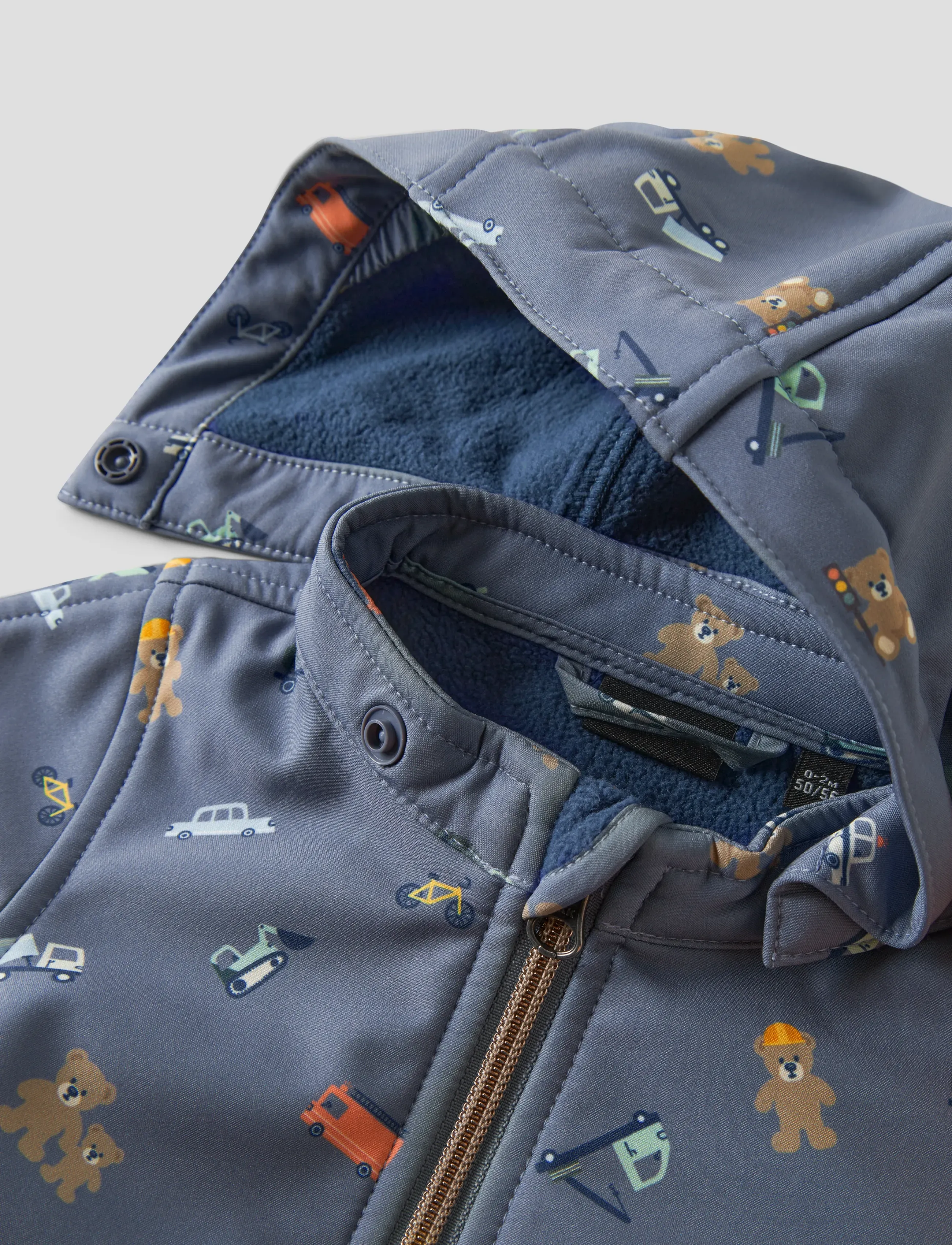 name it - NBMALFA08 SOFTSHELL SUIT AOP FO - kuorihaalarit - flint stone - 5