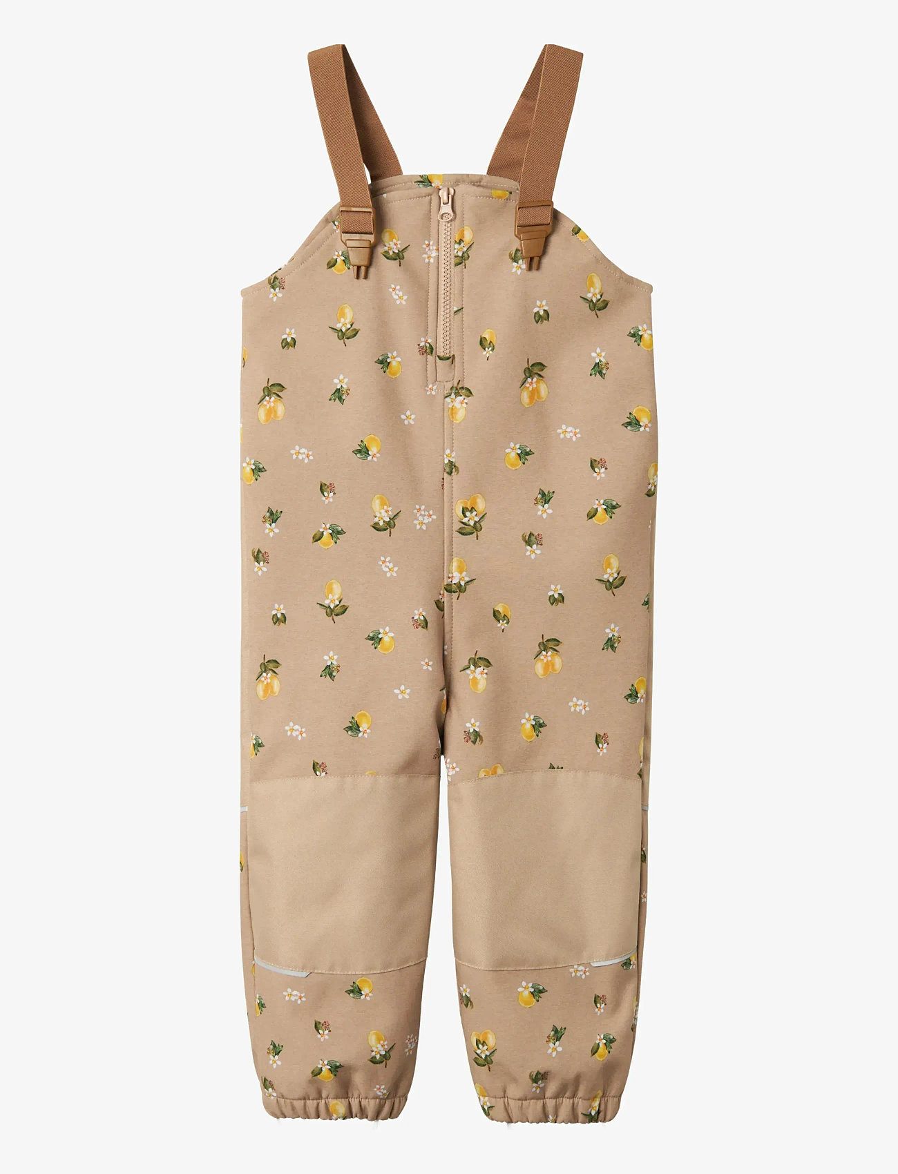 name it - NMFALFA08 SOFTSHELL BIB PANT AOP FO - softshellbyxor - light taupe - 0