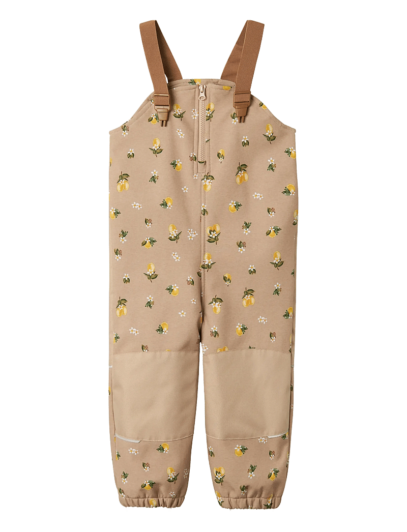 name it - NMFALFA08 SOFTSHELL BIB PANT AOP FO - softshellbyxor - light taupe - 0