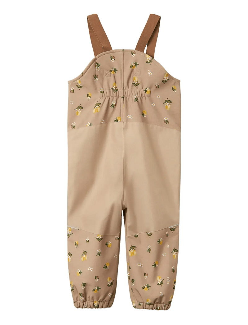 name it - NMFALFA08 SOFTSHELL BIB PANT AOP FO - softshellbyxor - light taupe - 1