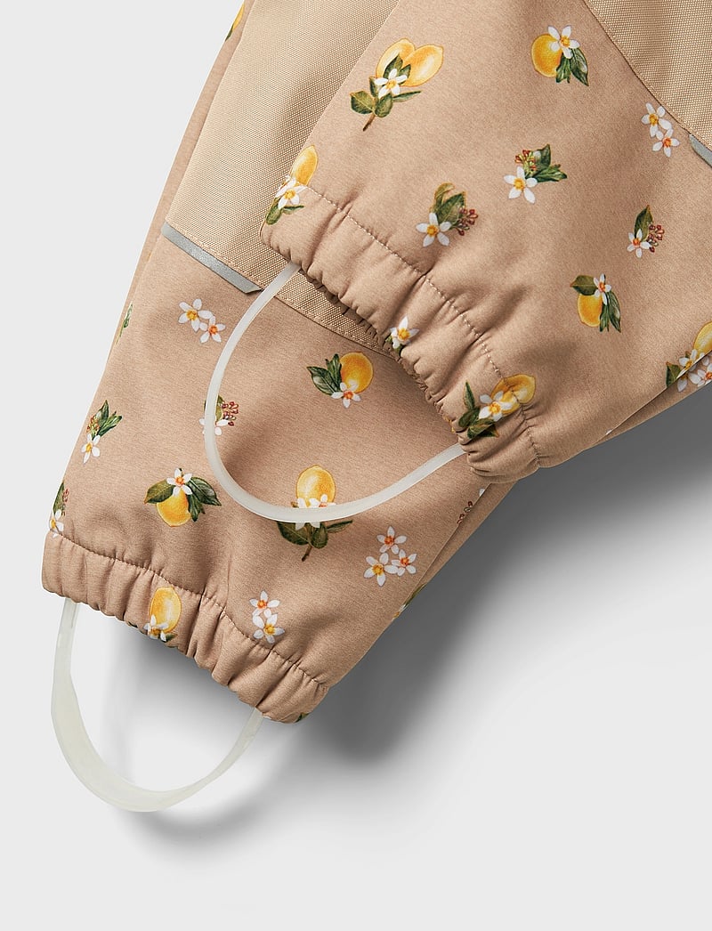 name it - NMFALFA08 SOFTSHELL BIB PANT AOP FO - softshellbyxor - light taupe - 3