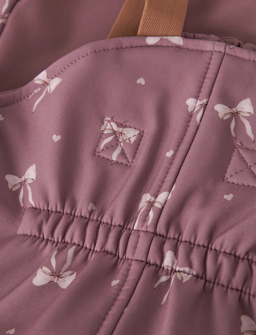 name it - NMFALFA08 SOFTSHELL BIB PANT AOP FO - sofshell-hosen - wistful mauve - 2