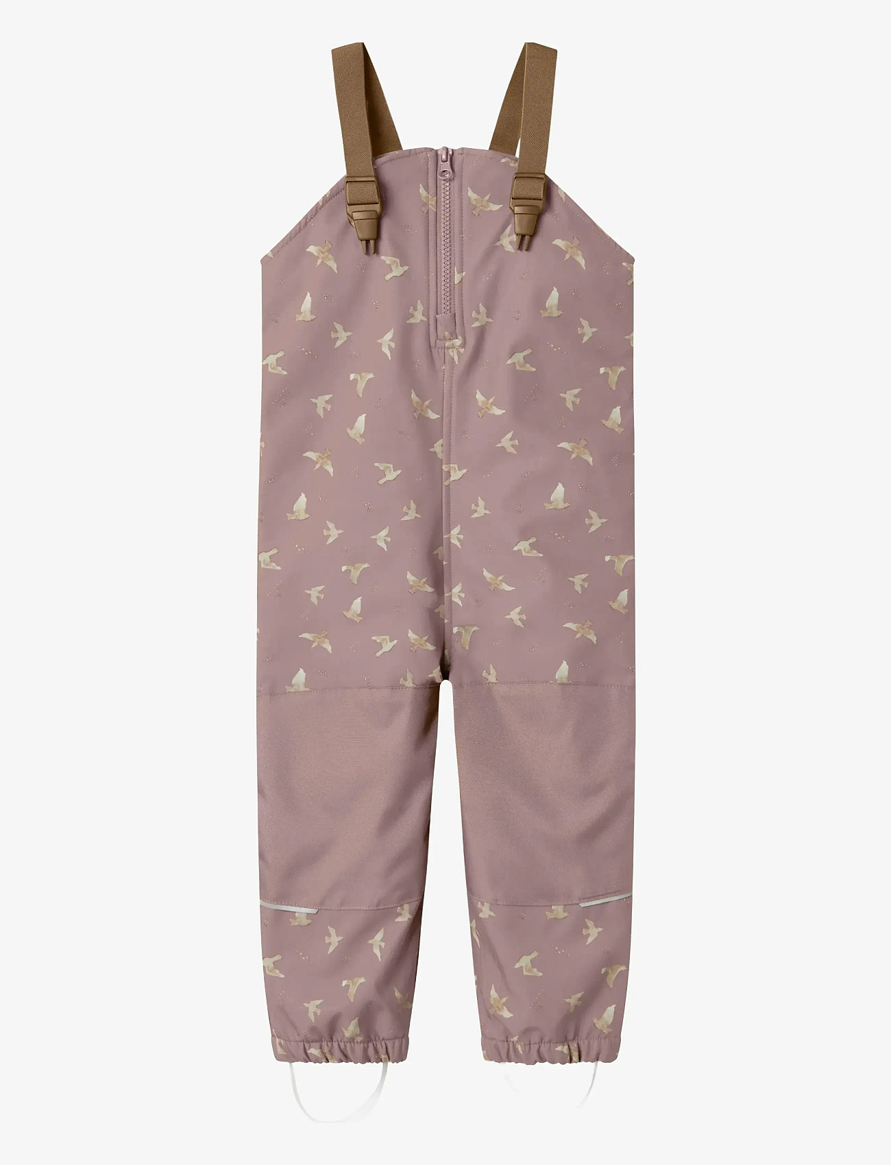 name it - NMFALFA08 SOFTSHELL BIB PANT AOP FO - softshellbyxor - woodrose - 0