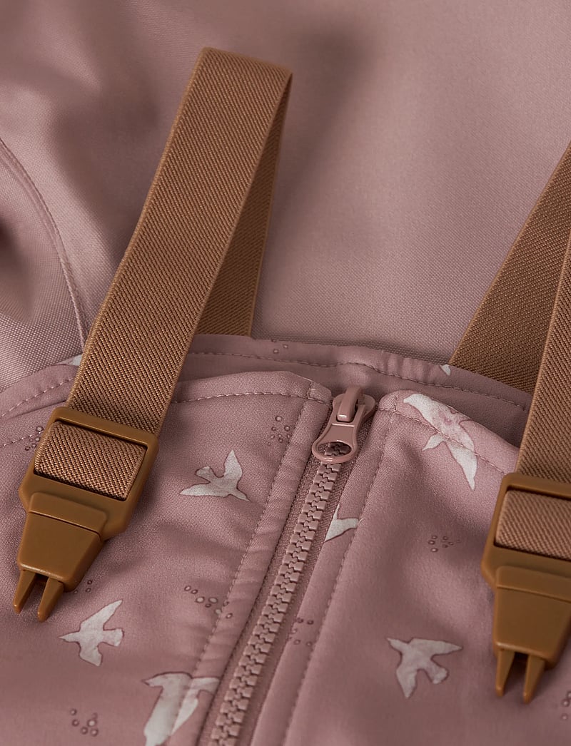 name it - NMFALFA08 SOFTSHELL BIB PANT AOP FO - regnbukser - woodrose - 4