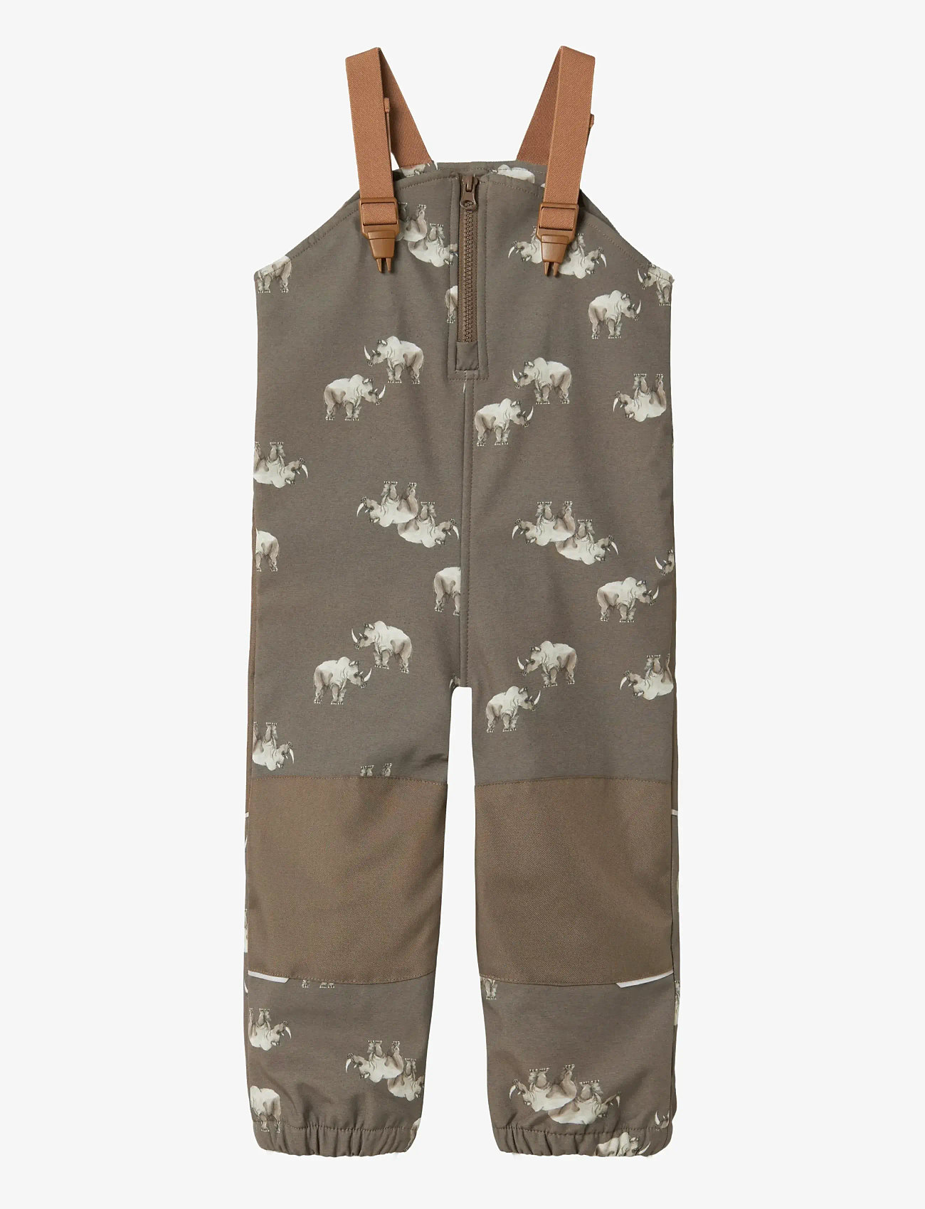 name it - NMMALFA08 SOFTSHELL BIB PANT AOP FO - softshell bukser - morel - 1
