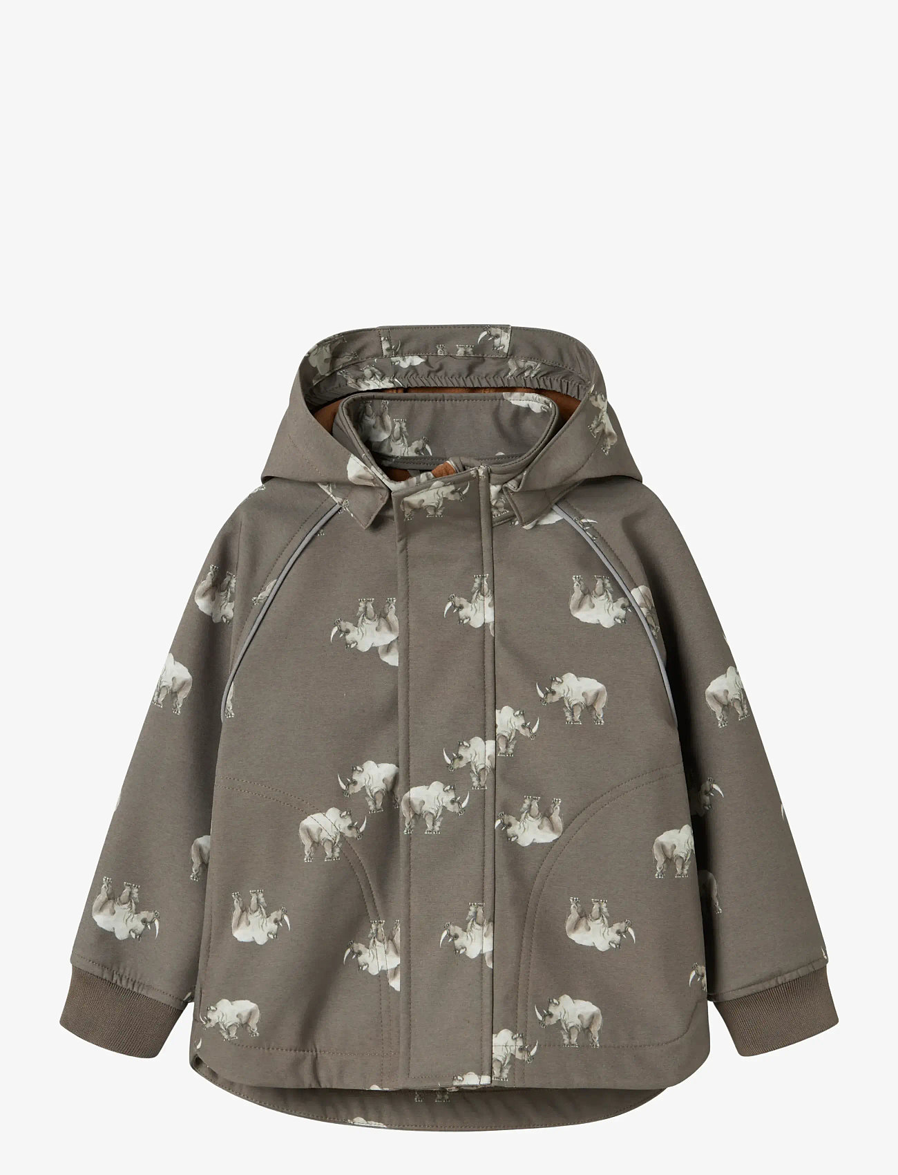 name it - NMMALFA08 SOFTSHELL JACKET AOP FO - efterårsjakker - morel - 1