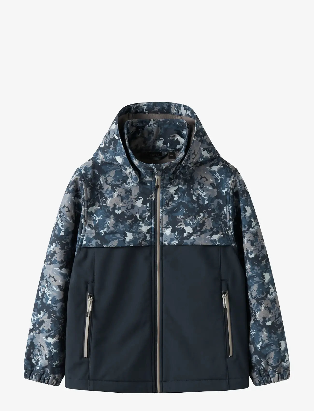 name it - NKMALFA08 SOFTSHELL JACKET BLOCK AOP FO - efterårsjakker - flint stone - 1