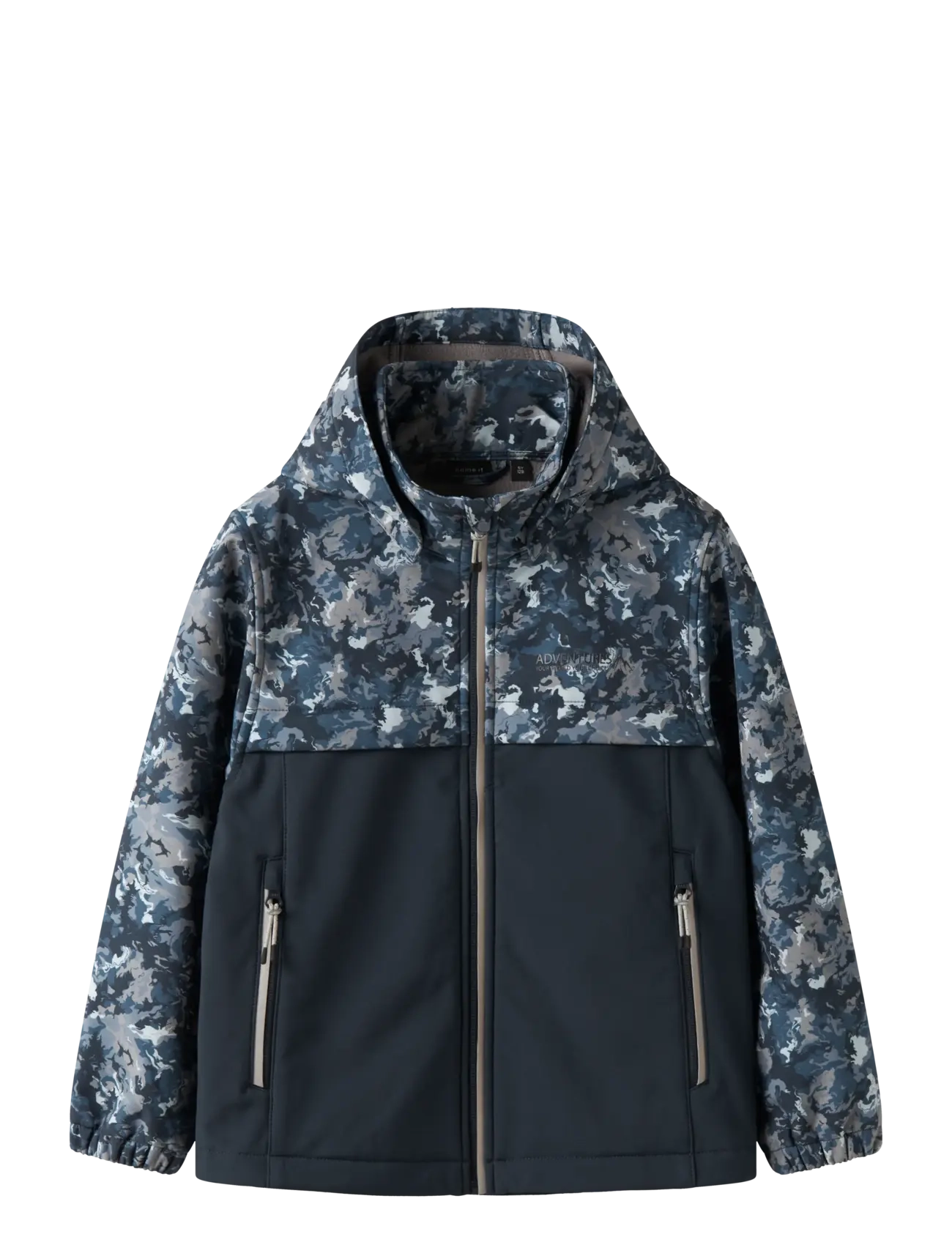 name it NKMALFA08 SOFTSHELL JACKET BLOCK AOP FO - Neuheiten - FLINT STONE / navy
