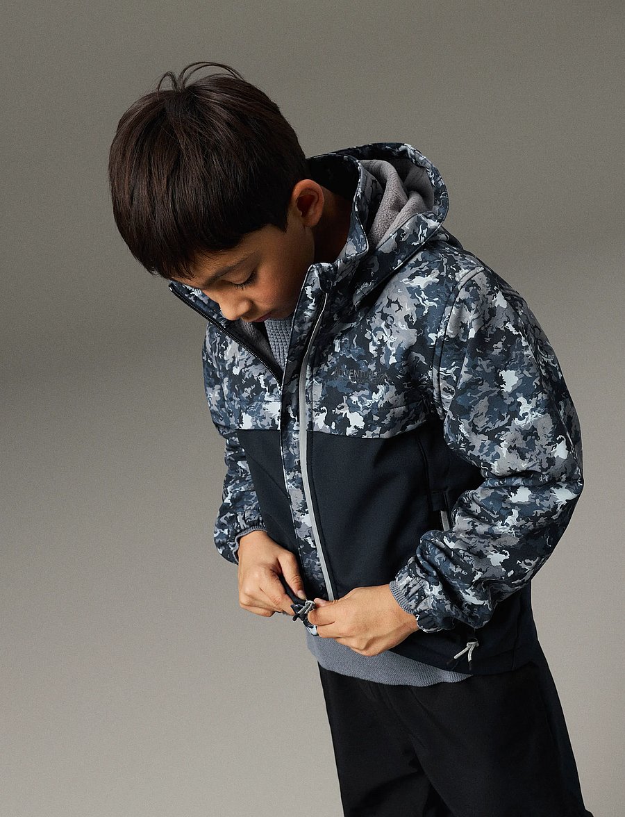 name it - NKMALFA08 SOFTSHELL JACKET BLOCK AOP FO - shell-jacken - flint stone - 3