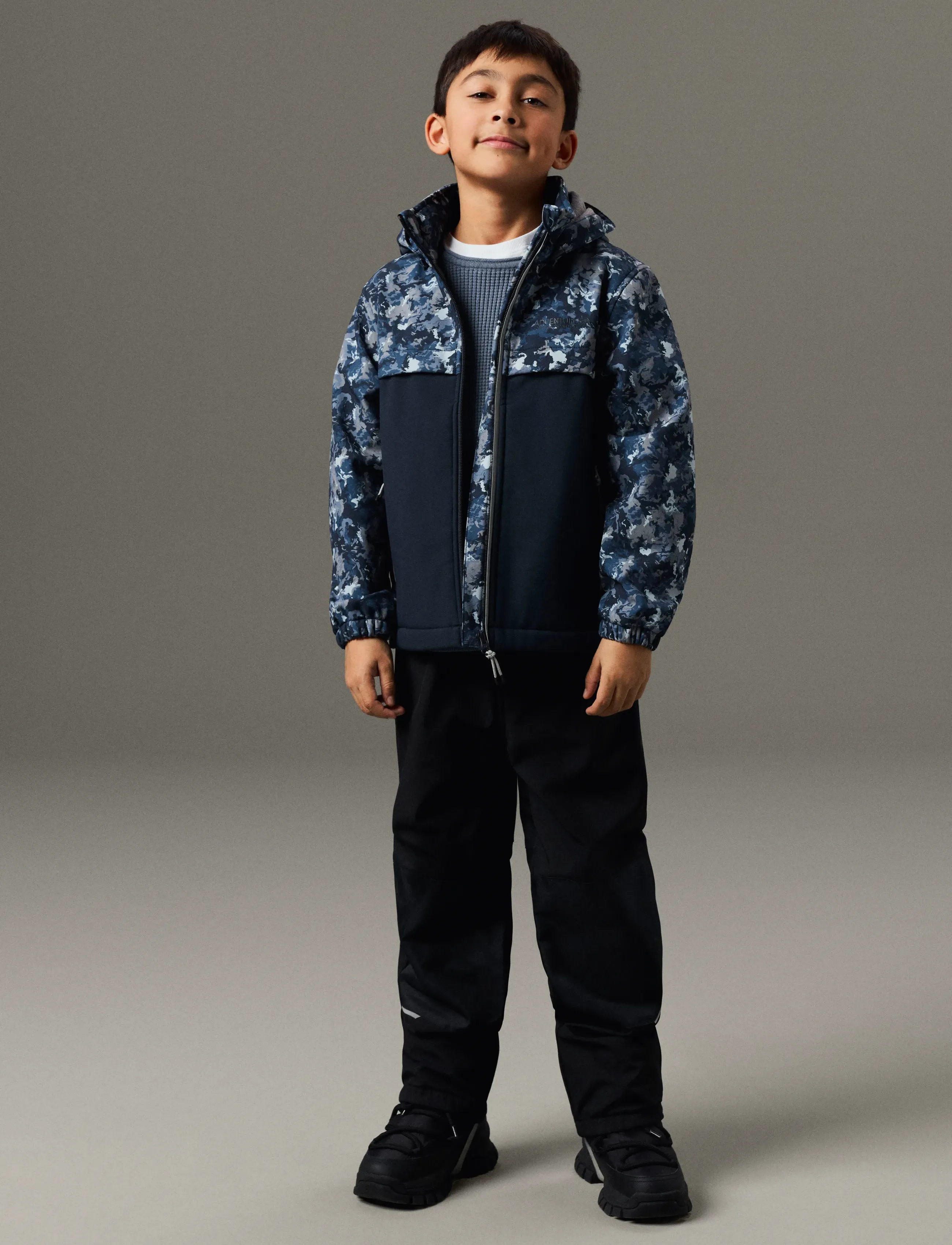 name it - NKMALFA08 SOFTSHELL JACKET BLOCK AOP FO - skaljackor - flint stone - 4
