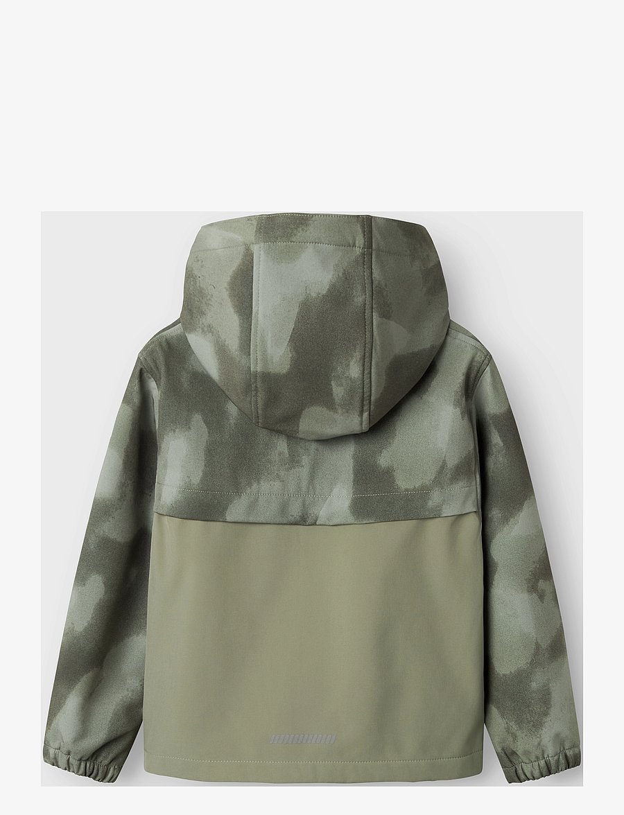 name it - NKMALFA08 SOFTSHELL JACKET BLOCK AOP FO - shell-jacken - shadow - 1