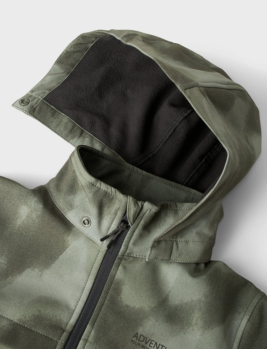 name it - NKMALFA08 SOFTSHELL JACKET BLOCK AOP FO - shell-jacken - shadow - 2
