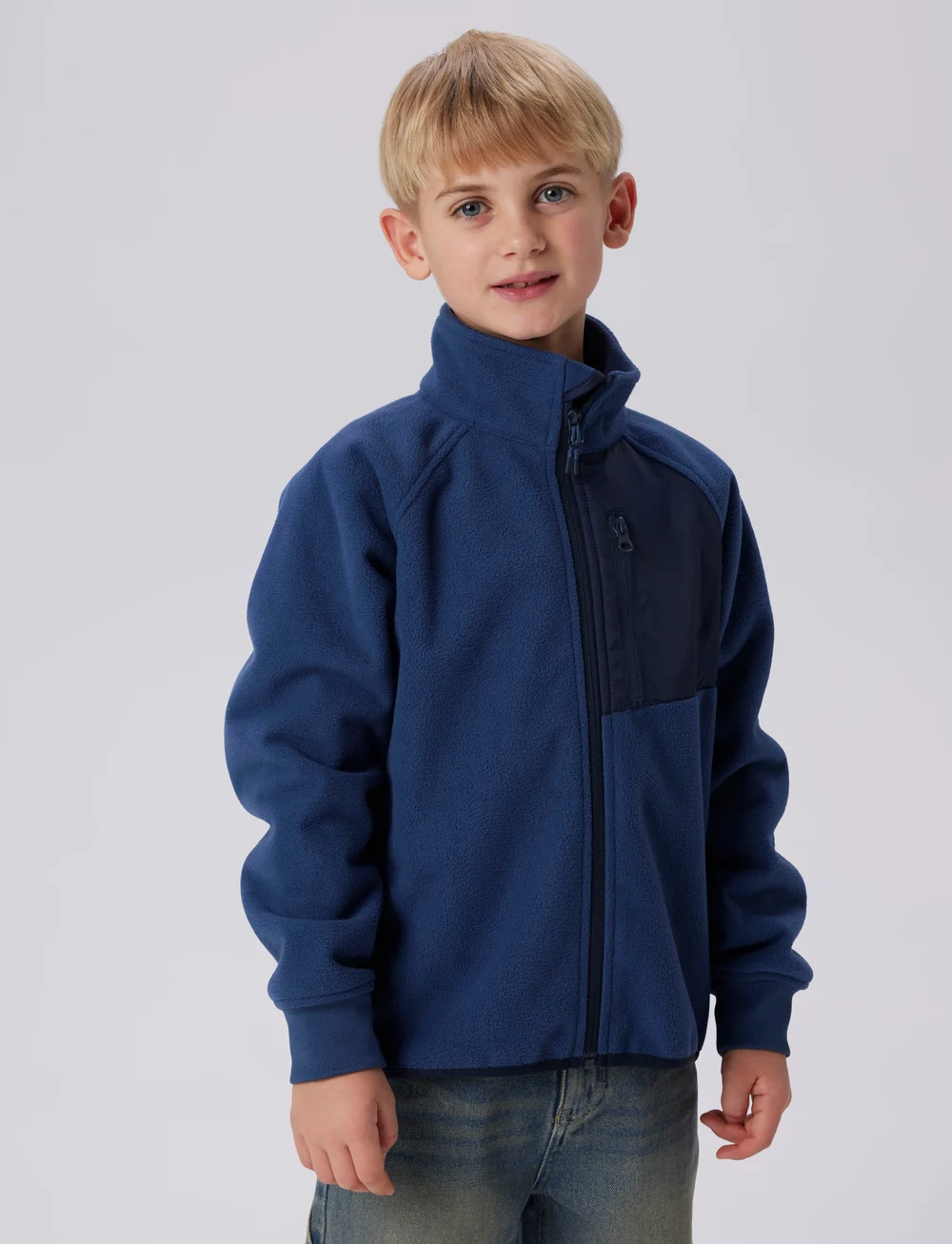 name it - NKNMOVE03 WINDFLEECE JACKET1 FO - fleecejackor - sargasso sea - 2