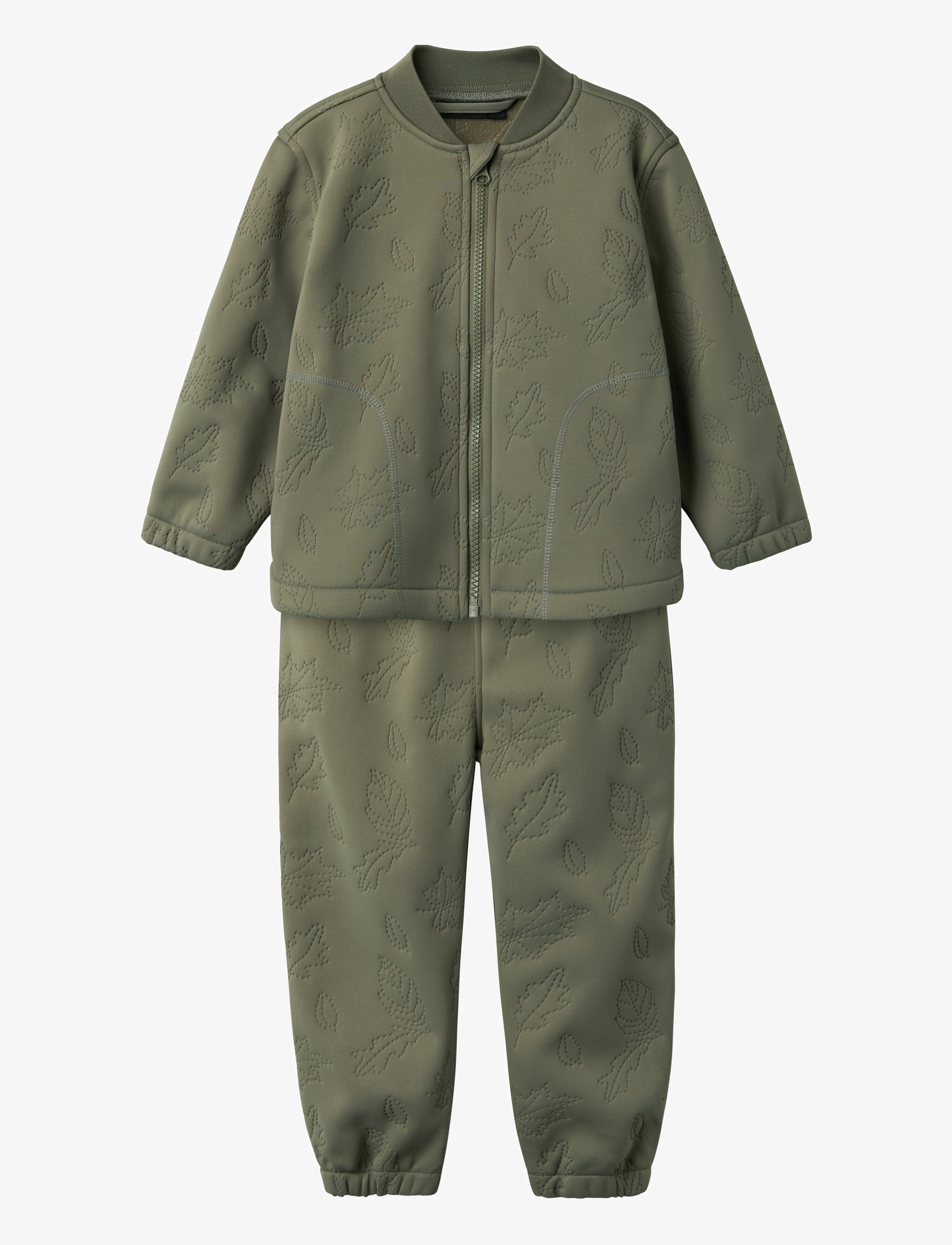 name it Nmmmars Quilted Set Fo, 110, Sets, Khakigrün - Tracksuits, Kinder
