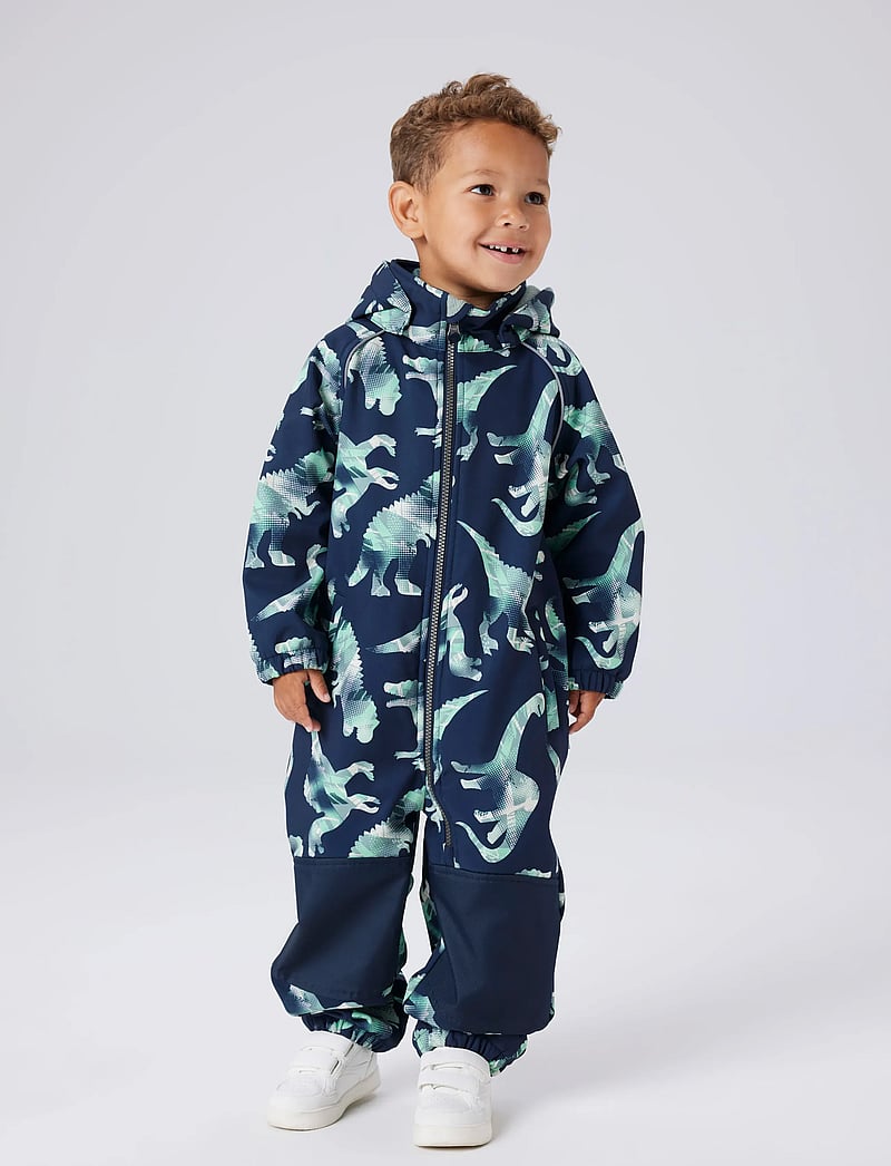 name it - NMMALFA08 SOFTSHELL SUIT AOP 1FO NOOS - softshell kombed - dark sapphire - 4