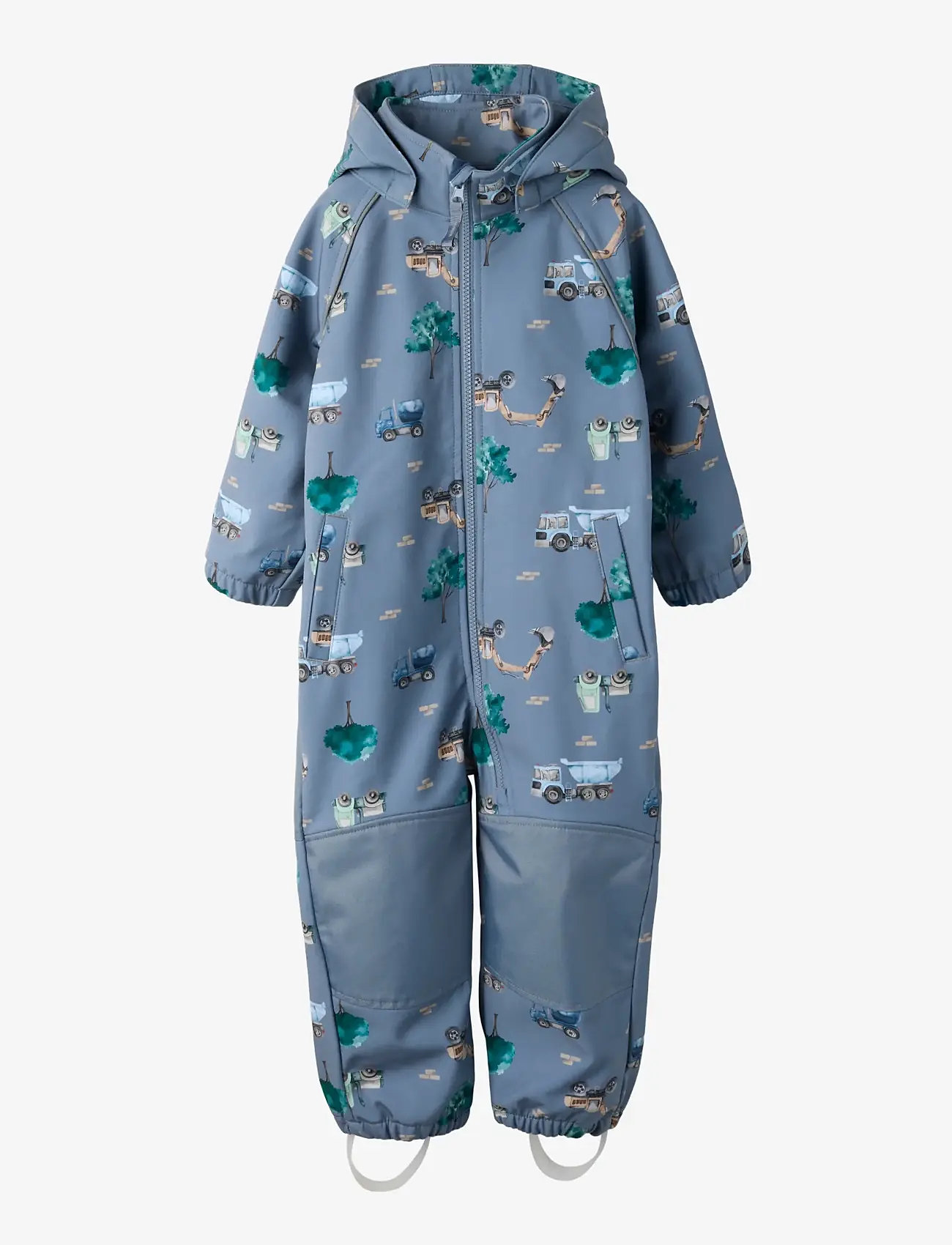 name it - NMMALFA08 SOFTSHELL SUIT AOP 1FO NOOS - softshell-overalls - flint stone - 0