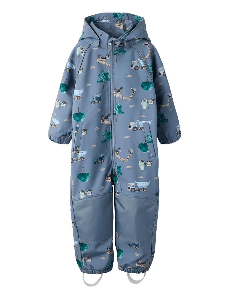 name it - NMMALFA08 SOFTSHELL SUIT AOP 1FO NOOS - softshell-overalls - flint stone - 0