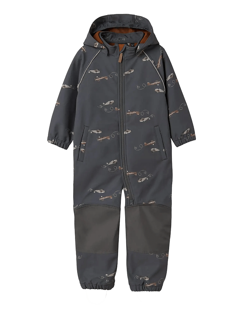 name it - NMMALFA08 SOFTSHELL SUIT AOP 1FO NOOS - softshell-overalls - grey pinstripe - 0