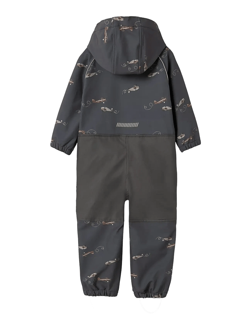 name it - NMMALFA08 SOFTSHELL SUIT AOP 1FO NOOS - softshell-overalls - grey pinstripe - 1