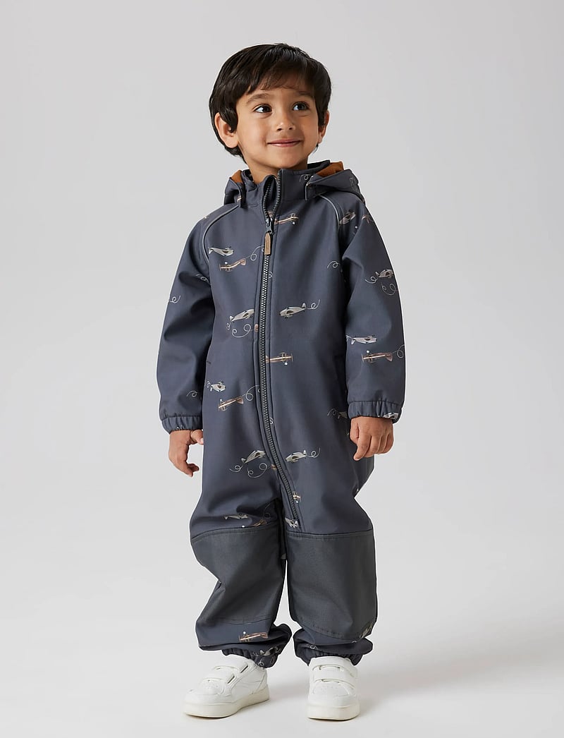 name it - NMMALFA08 SOFTSHELL SUIT AOP 1FO NOOS - softshell-overalls - grey pinstripe - 2