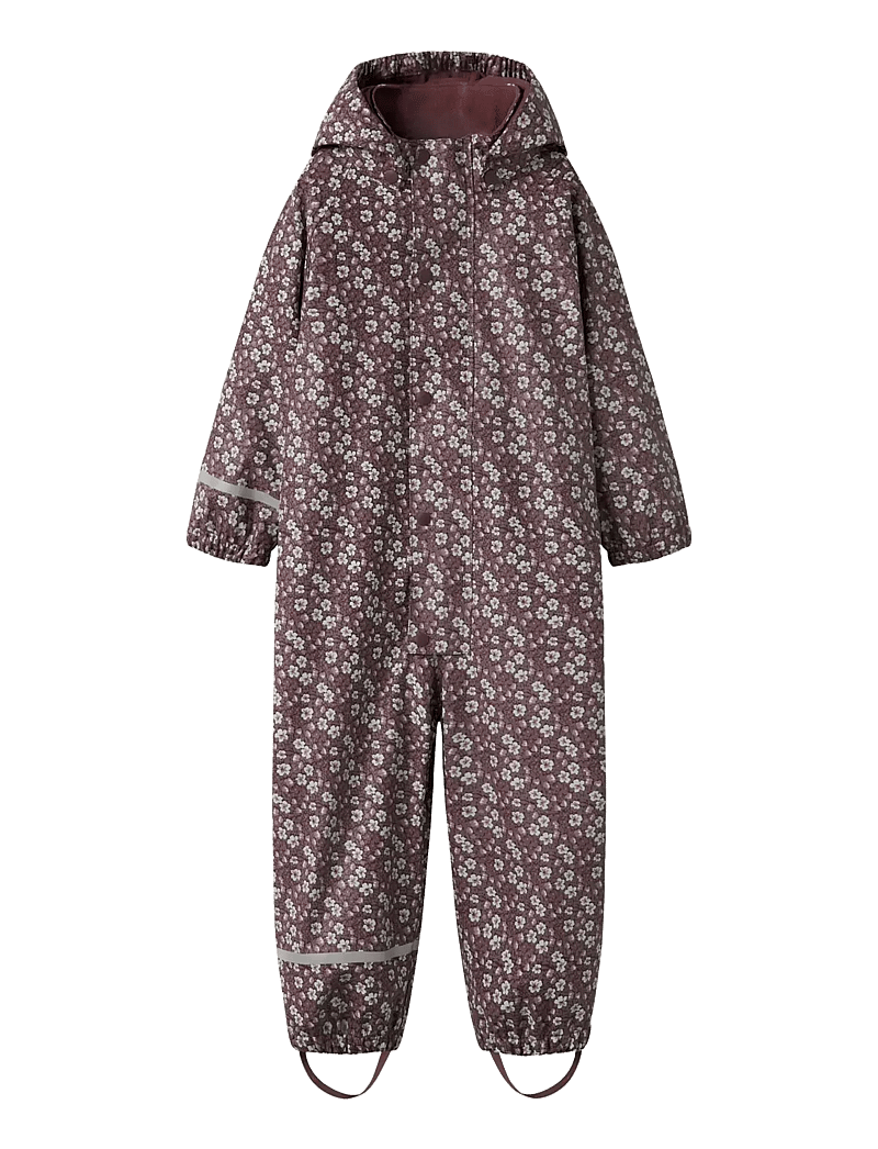 name it - NMFDRY10 RAIN SUIT FLEECE AOP FO - regnoveraller - fig - 1