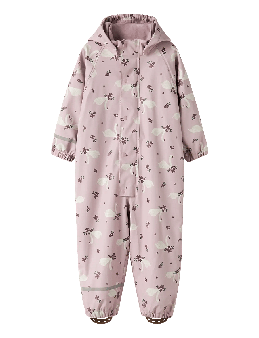 name it - NMFDRY10 RAIN SUIT FLEECE AOP FO - regenschutzanzüge - keepsake lilac - 0