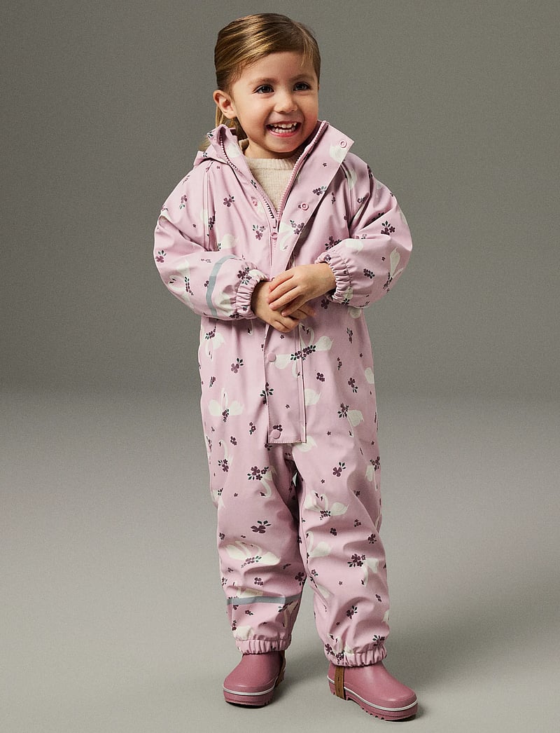 name it - NMFDRY10 RAIN SUIT FLEECE AOP FO - lietus valkā kombinezoni - keepsake lilac - 5