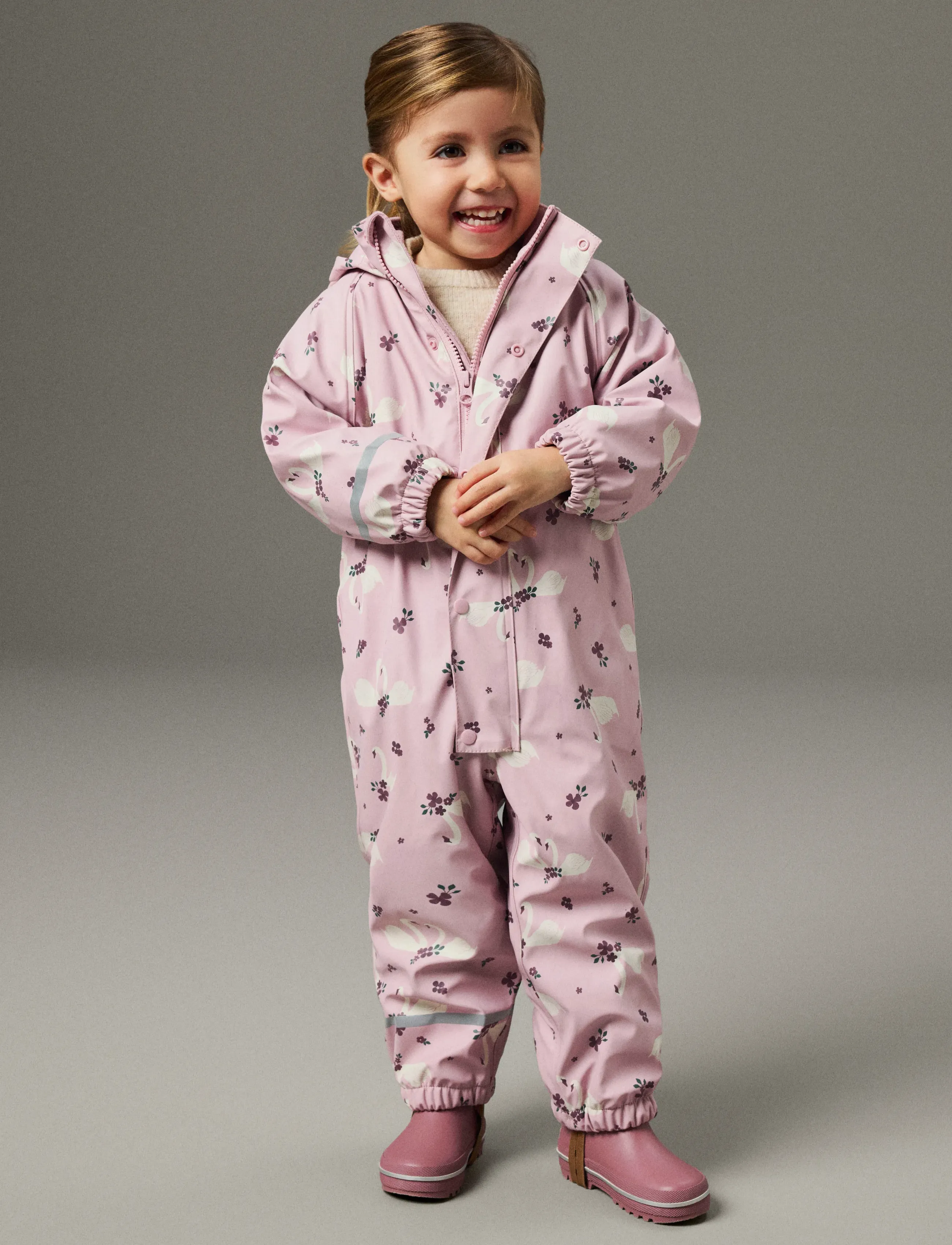 name it - NMFDRY10 RAIN SUIT FLEECE AOP FO - flyverdragter - keepsake lilac - 5