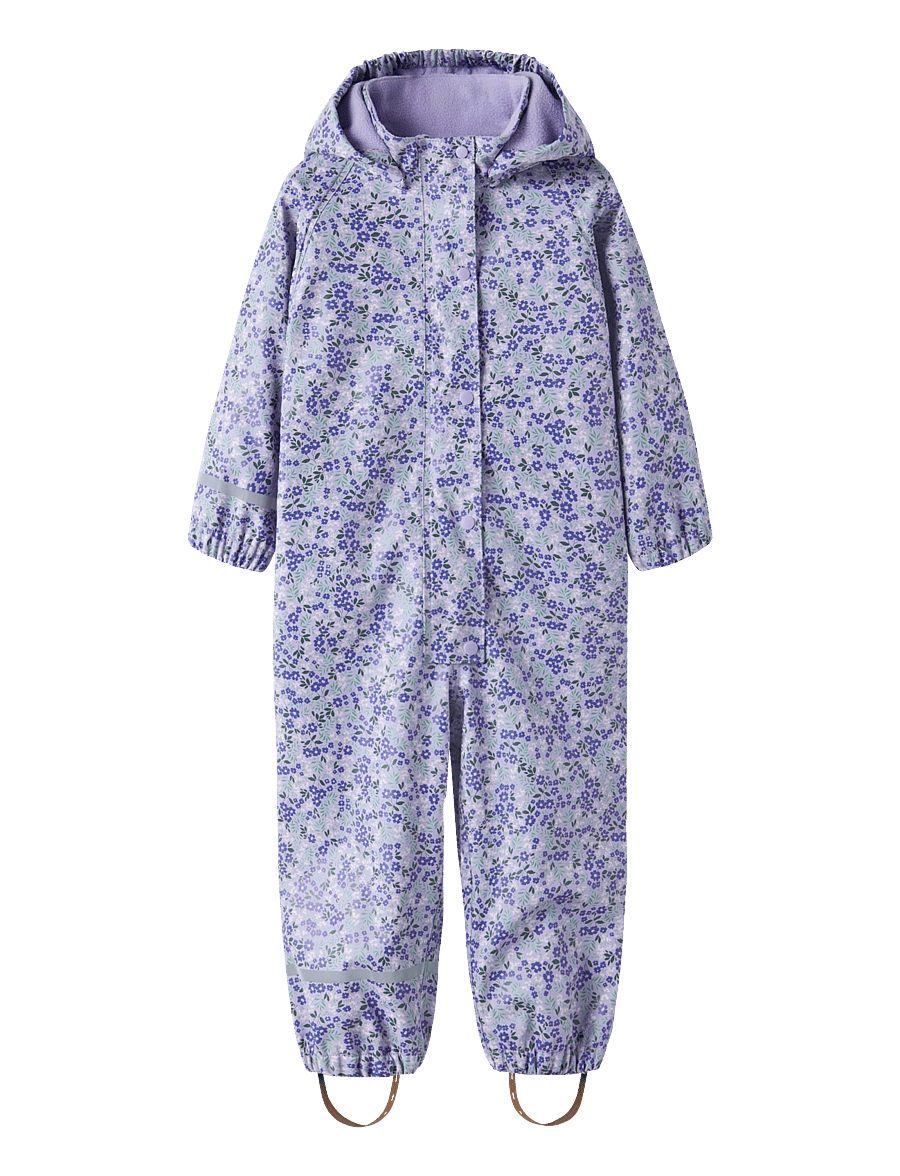 name it - NMFDRY10 RAIN SUIT FLEECE AOP FO - regenschutzanzüge - lavender - 0